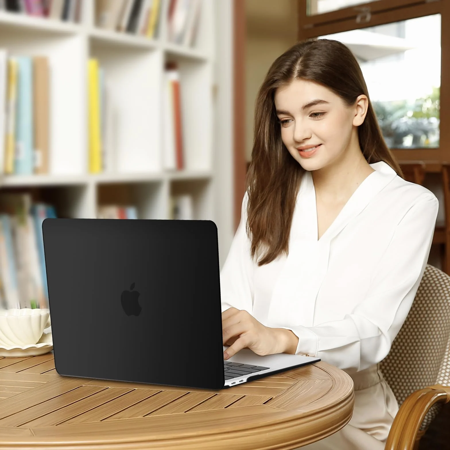 MOSISO Coque Compatible MacBook Air 13 Pouces M1 2021-2018 Retina Display Touch ID, Rigide A2337 A2179 A1932, Noir
