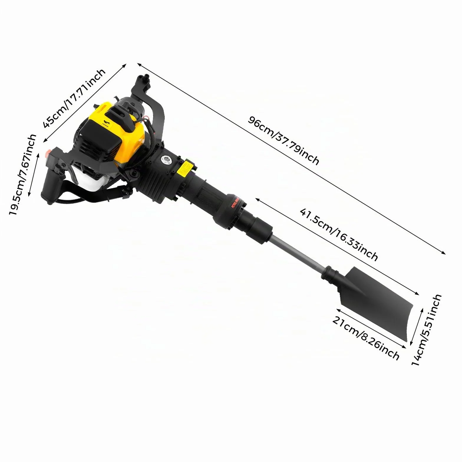 Pelle à essence portable 2 temps 52CC à main pour jardin, pelle d’arbre, pelle de jardin, machine à creuser pour jardin, ferme