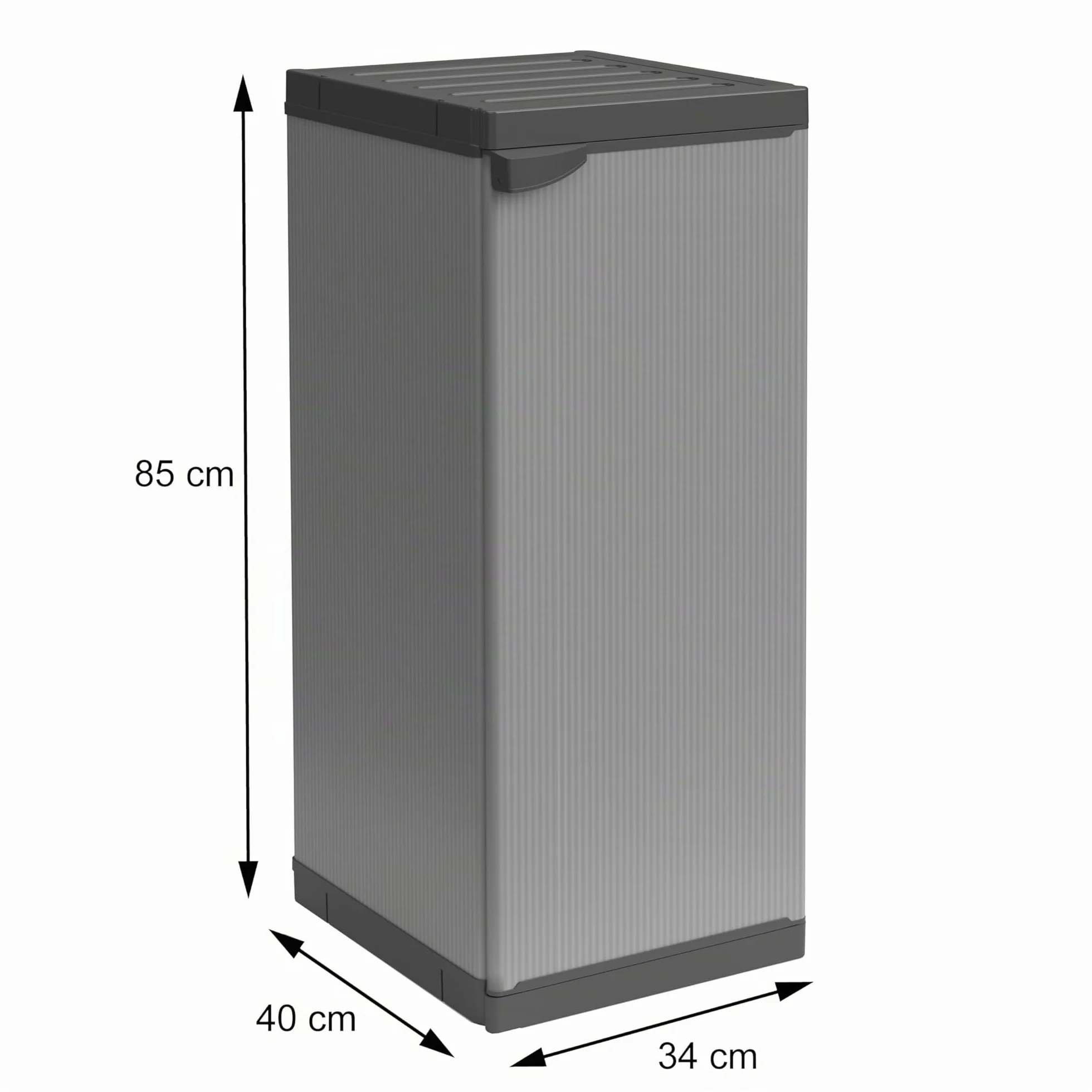 mongardi W2016 Armoire résine PVC PP 1 porte 1 étagère modulaire 34x40x85 cm Noir