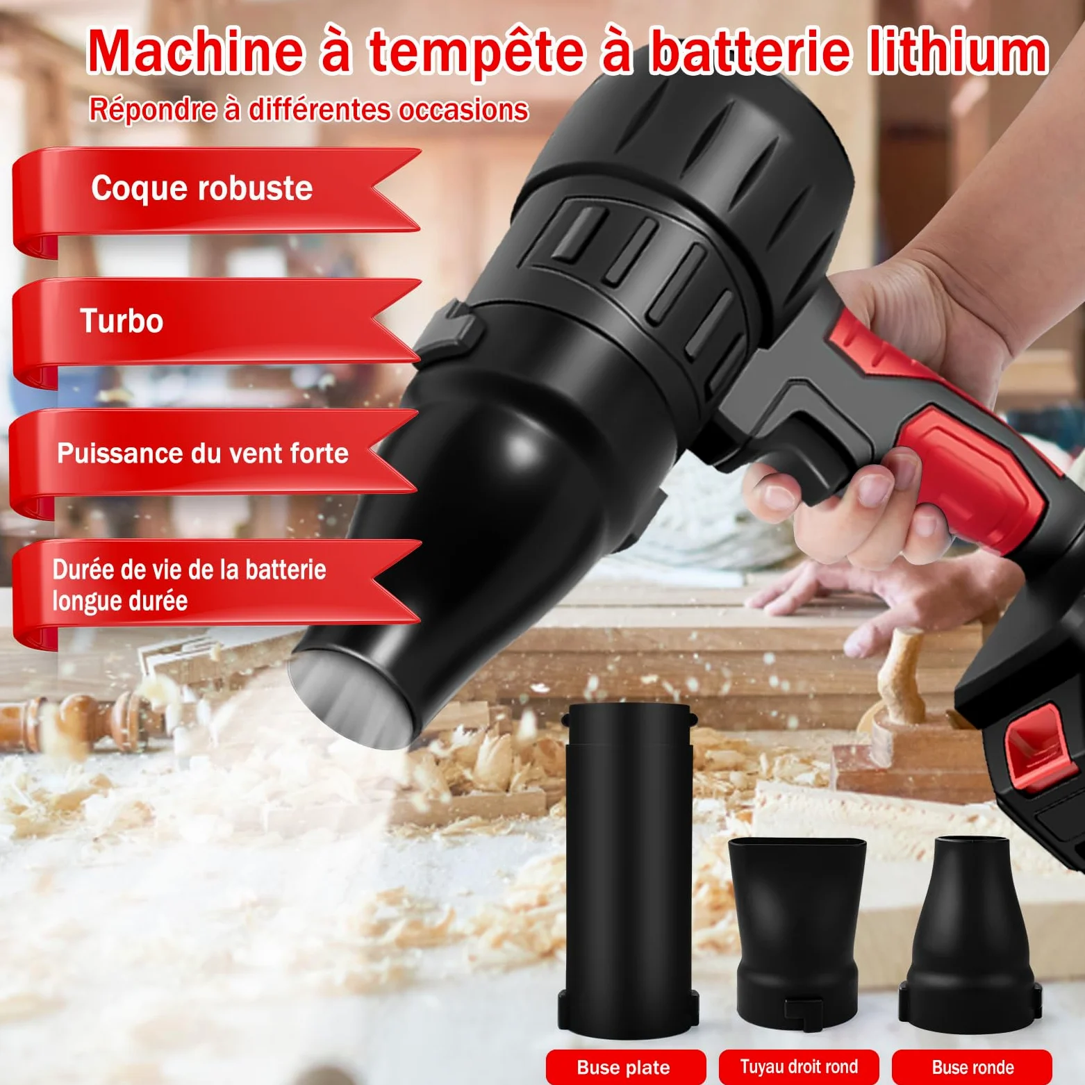 Mini Souffleur sans Fil Puissant, 35000 TR/Min Souffleur de Feuilles Portable avec Batterie 1300mAh, pour Voiture, Jardin, Patio