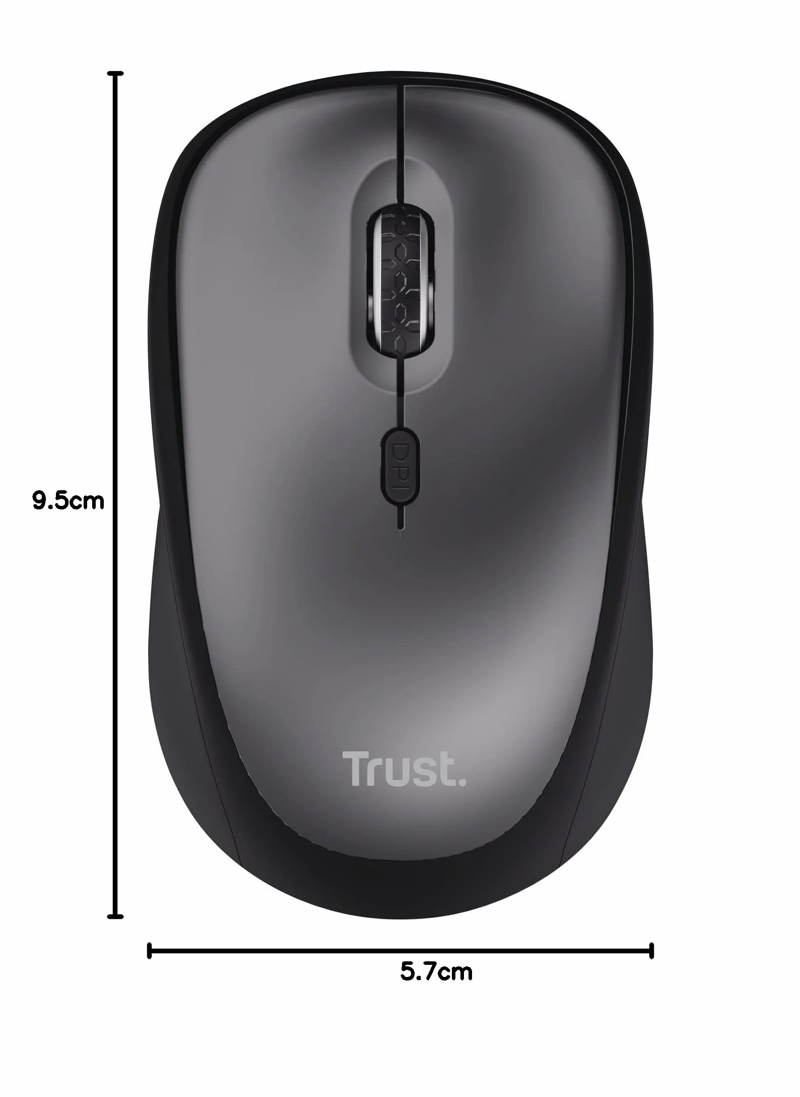 Trust Souris sans Fil Silencieuse 800-1600 DPI Plastique Recyclé Récepteur USB Stockable Compacte pour Ordinateur Portable PC Mac Noir