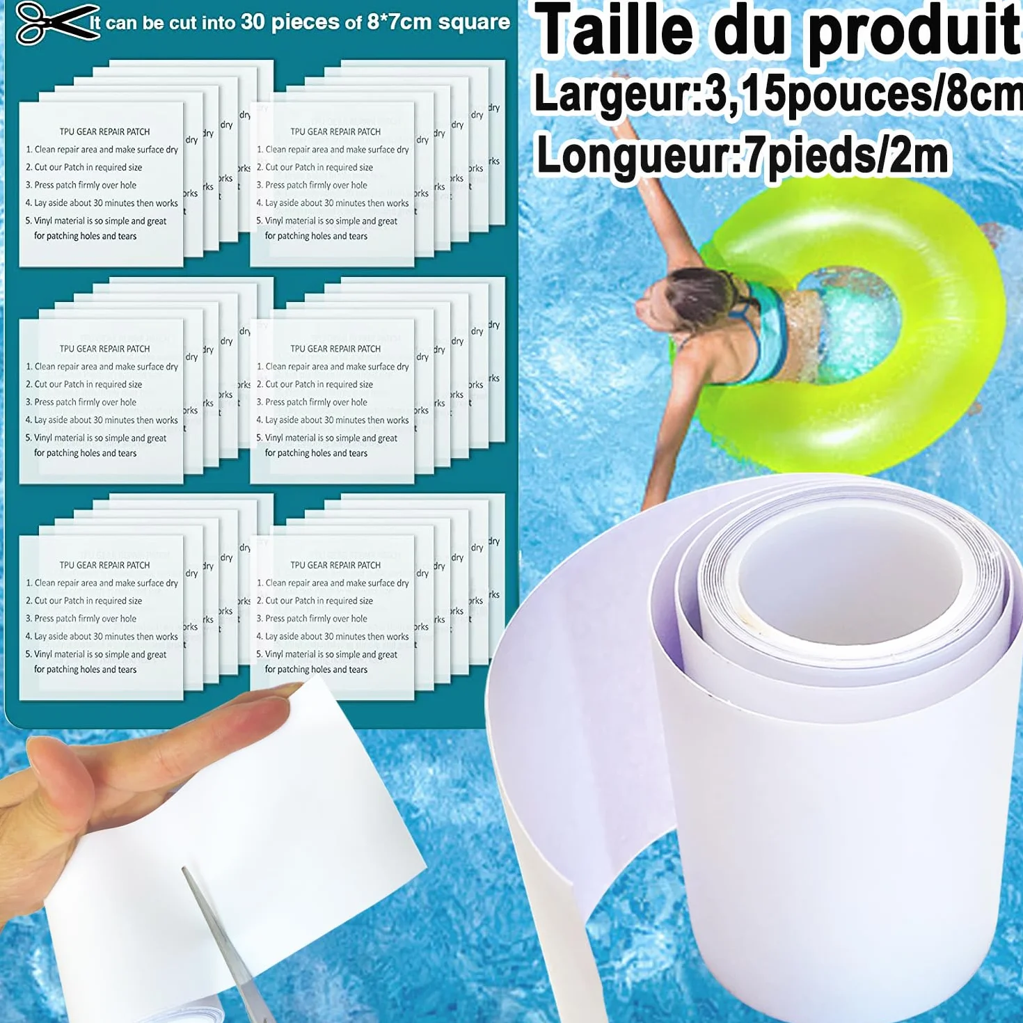 TPU Clear Tape Pool Patch Repair Kit 2m