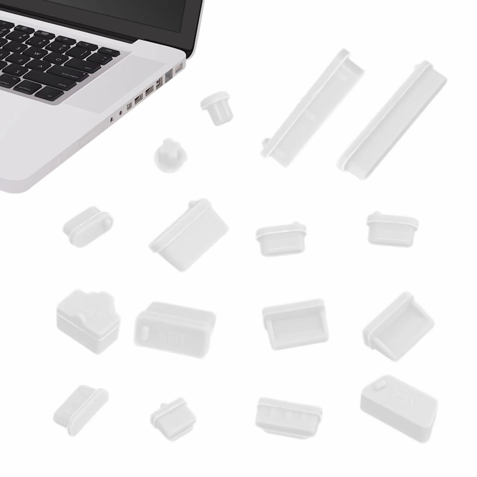 Bouchons Anti-poussière USB Silicone Souple pour PC de Bureau, Cache-Ports Ordinateur Portable