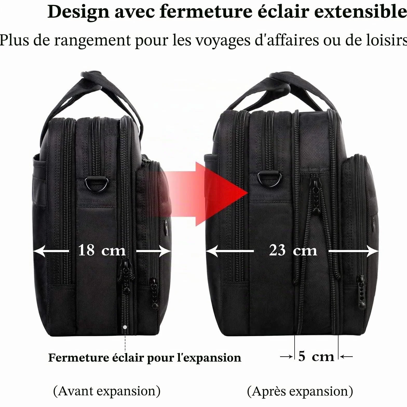 Mancro Sacoche Ordinateur Portable 17 Pouces, Mallette d'Affaires étanche Multifonctionnelle Noir