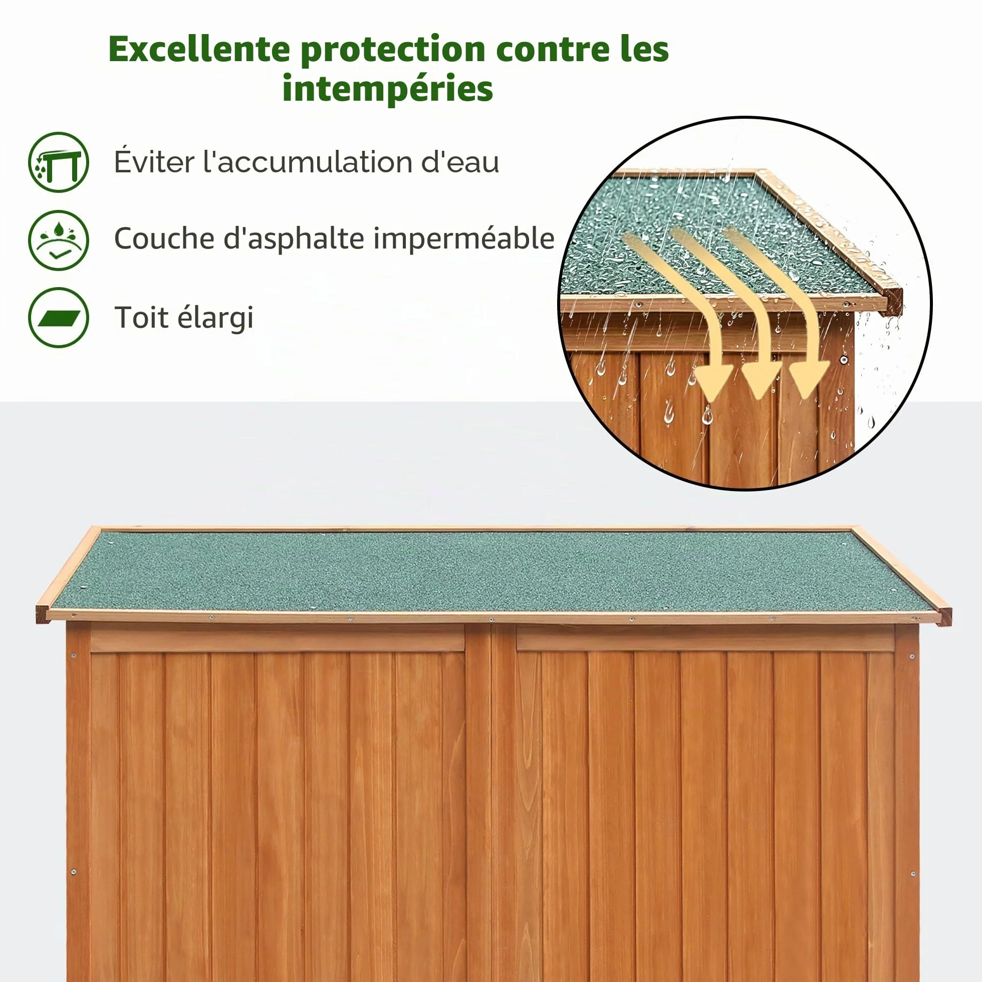 MCombo Armoire de Jardin Armoire d'extérieur Abri à Outils Bois