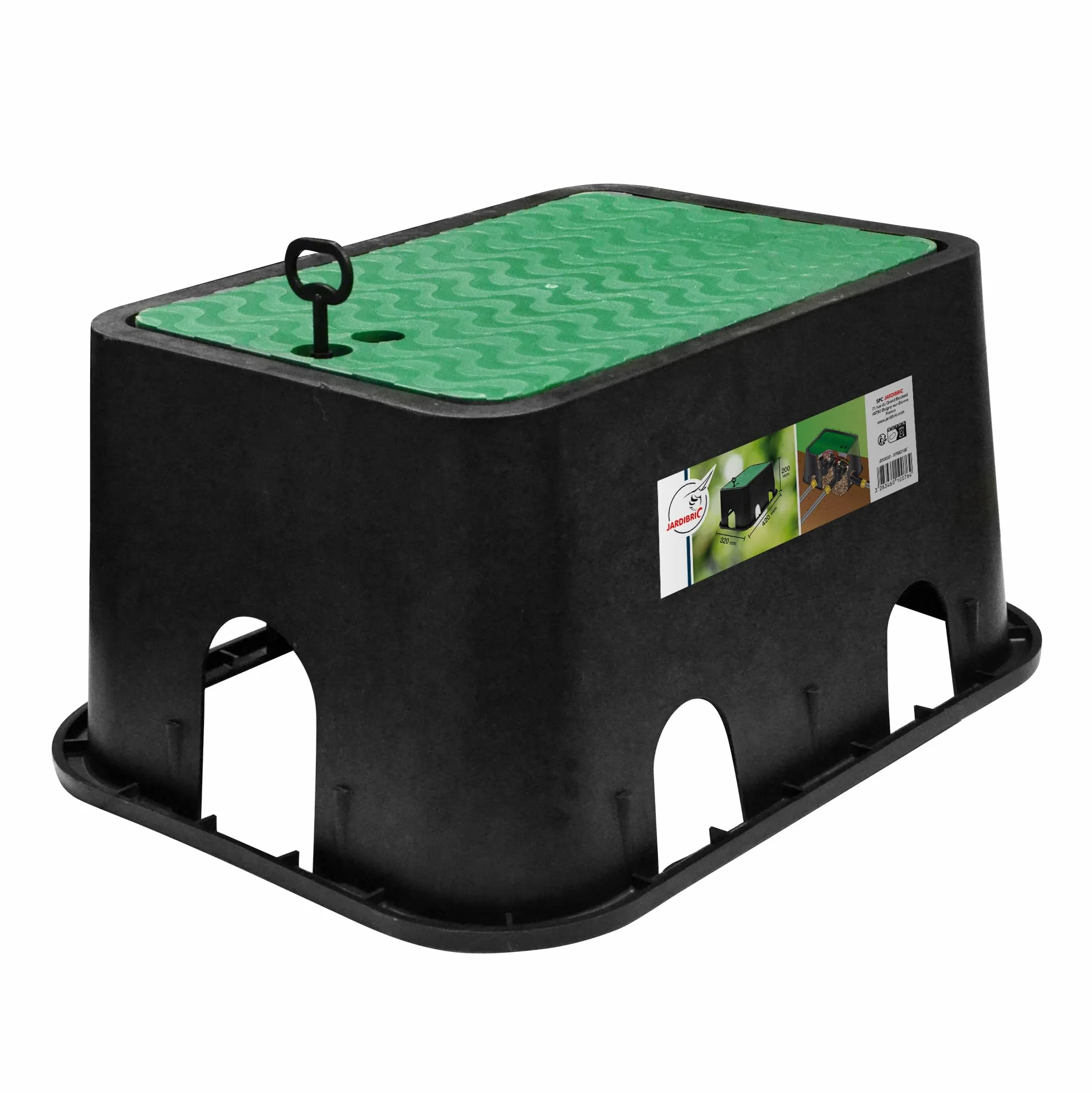 Jardibric Regard Arrosage 420 x 320 x 200 mm 1-2 Électrovannes Polypropylène Enterré