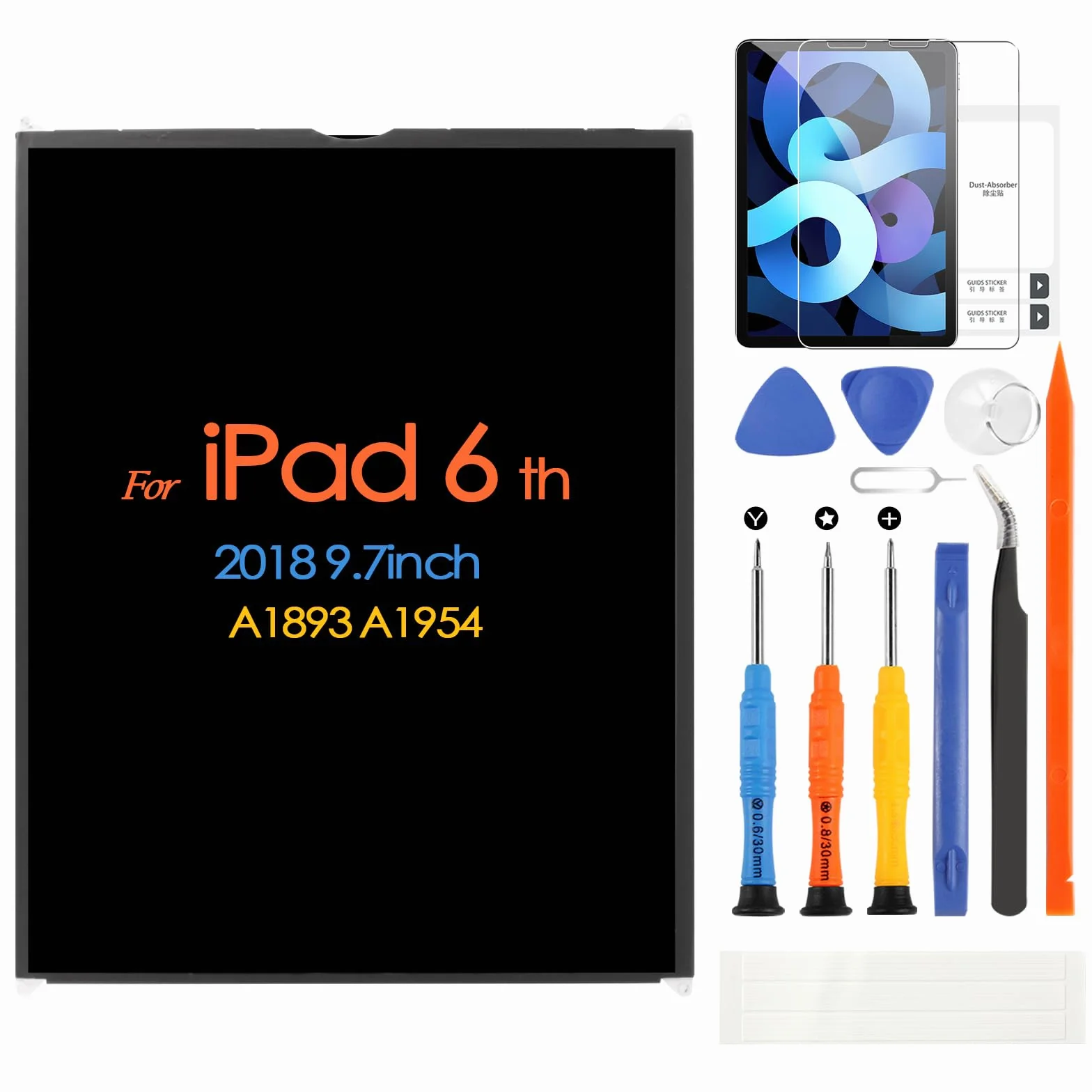 ARSSLY Écran LCD iPad 9.7 5th 2017 6th 2018 Affichage Remplacement Verre avec Kit