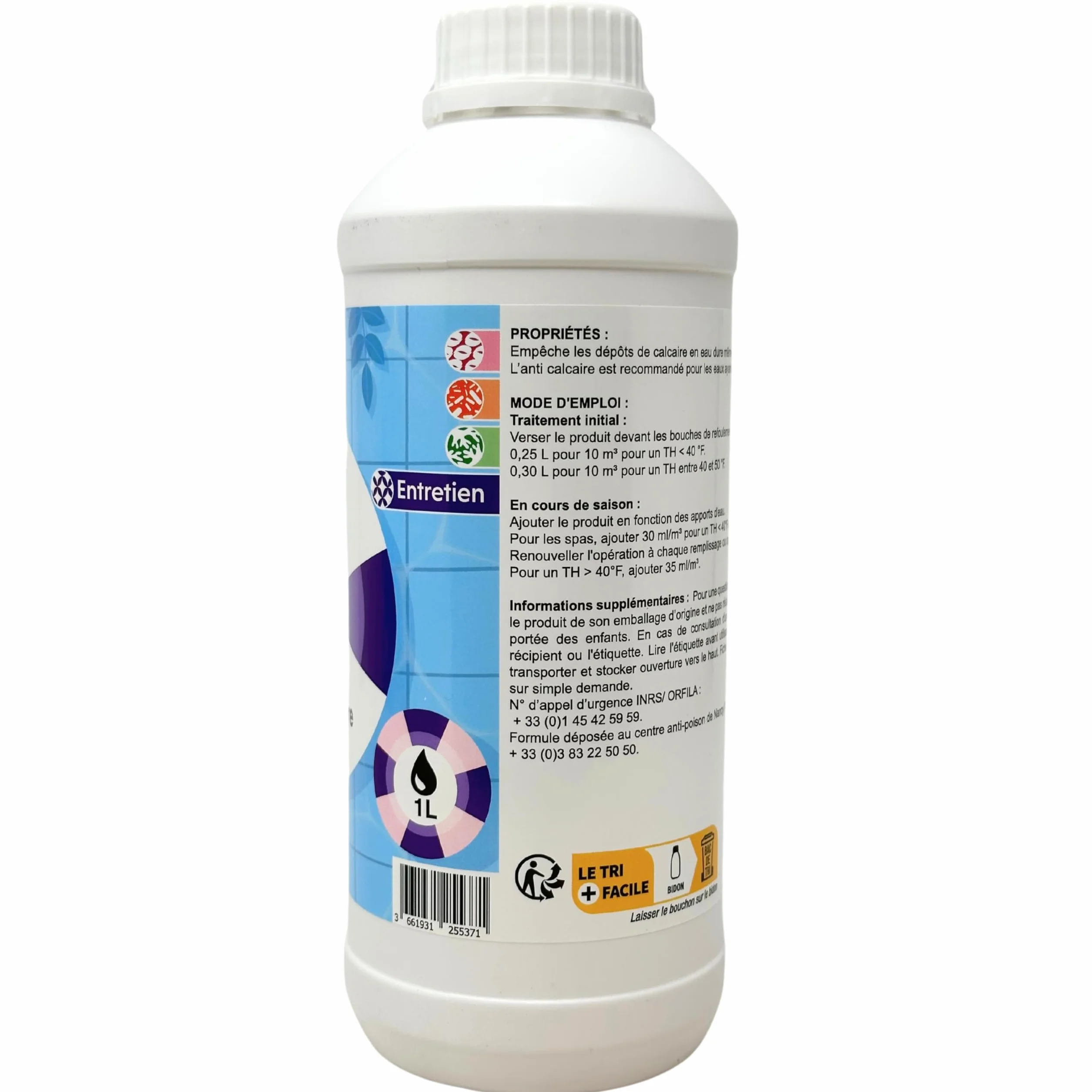 Anti-Calcaire Spa 1L – Préventif Calcaire Piscine Fabriqué France