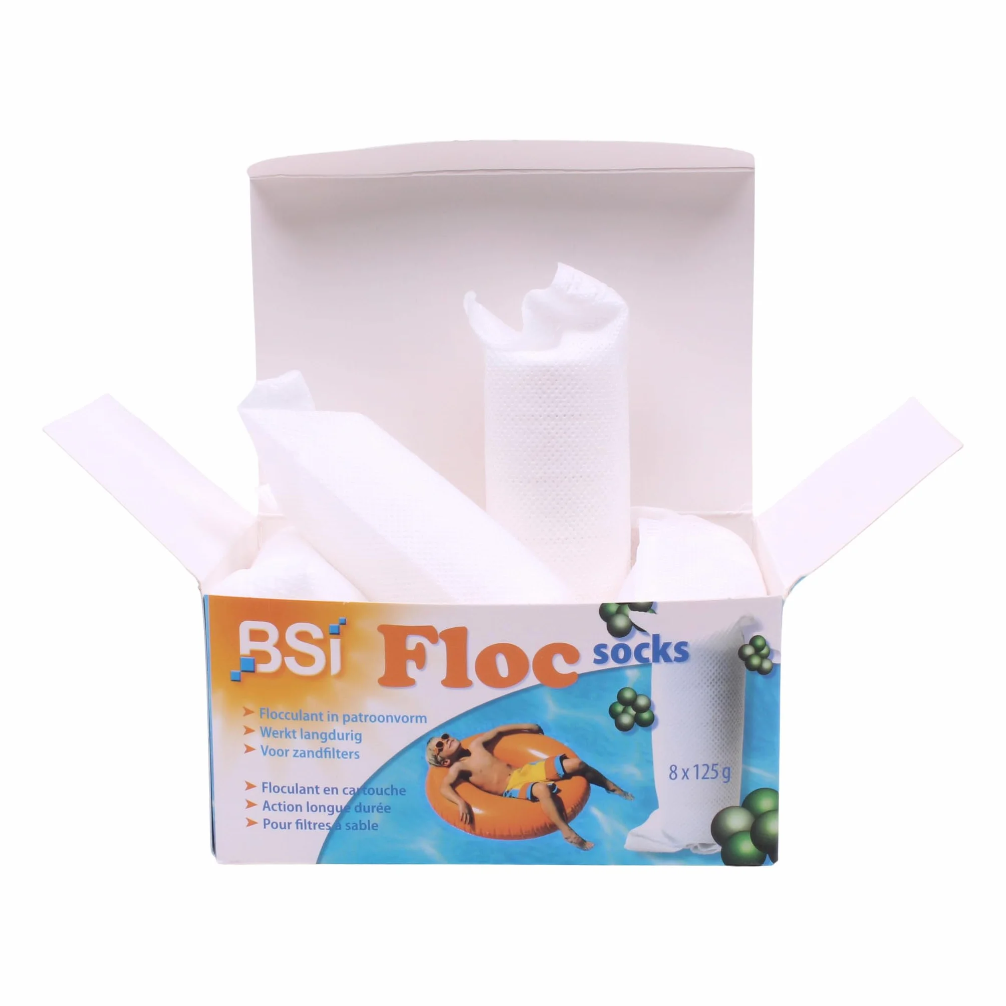 Chaussettes Floculantes Longue Durée Spécial Piscine 8 x 125g
