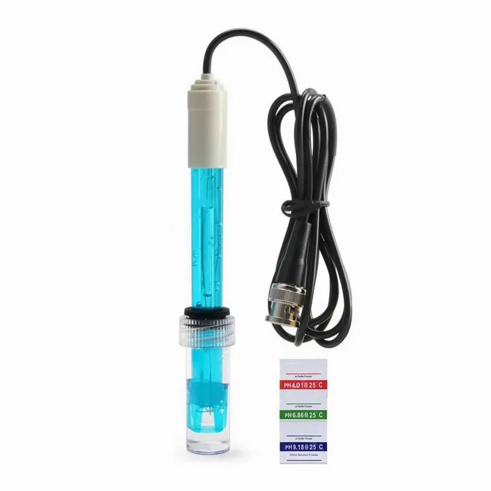 Lecreatekit Sonde de remplacement pH/ORP avec connecteur BNC, plage de 0–14 pH, câble de 300 cm, corps en ABS, pour laboratoire, aquarium et test en hydroponie