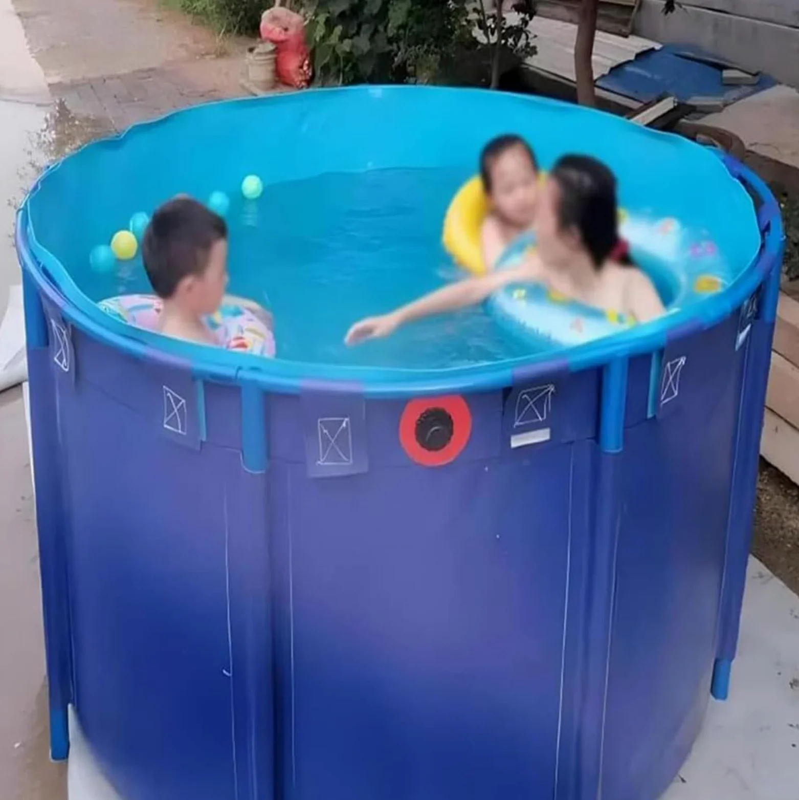 Générique Bassin à Poissons Pliable en Toile - Réservoir d'eau Hors Sol Durable et Facile à Installer pour carpes koï, Plantes Aquatiques et Irrigation de Jardin