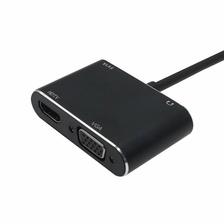 Adaptateur VGA vers HDMI 2 en 1 avec convertisseur audio 3,5 mm pour projecteur