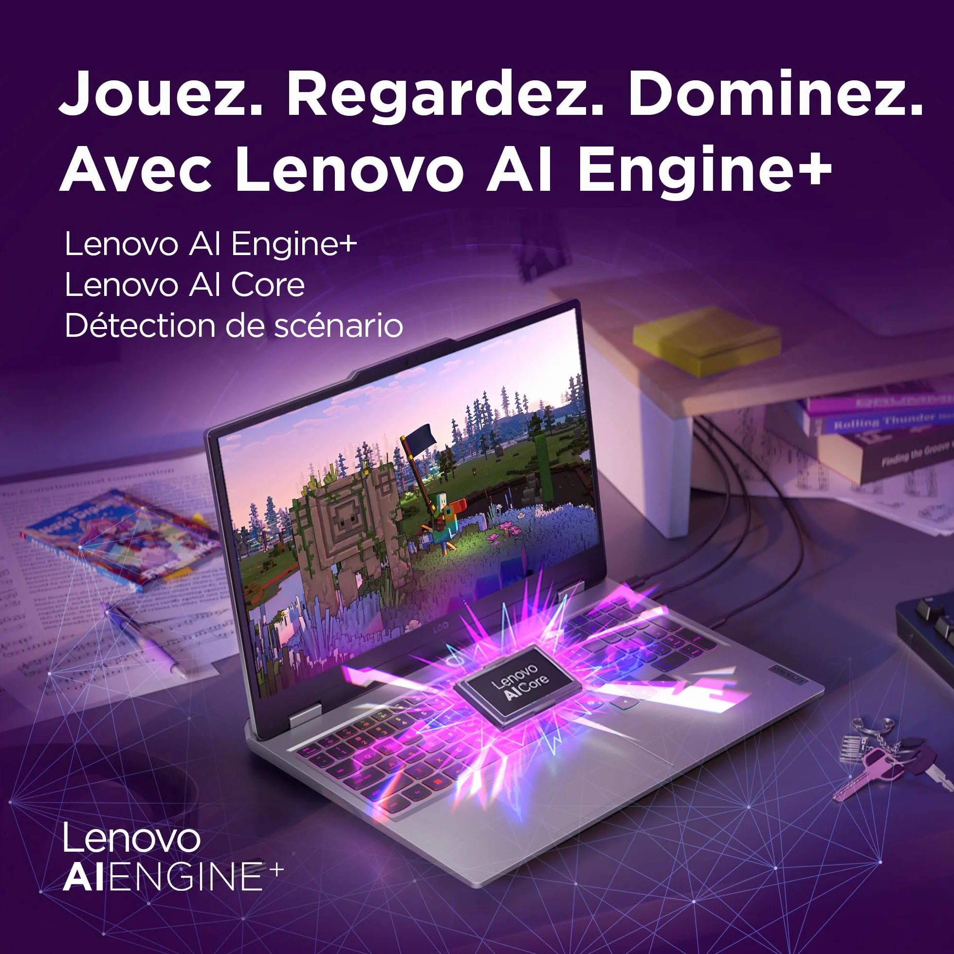 Lenovo LOQ 15IRX10 Ordinateur Portable Gaming 15.6" FHD 144Hz Intel Core i5-13450HX RAM 16Go SSD 512Go NVIDIA RTX 5060 8GB Clavier AZERTY Gris