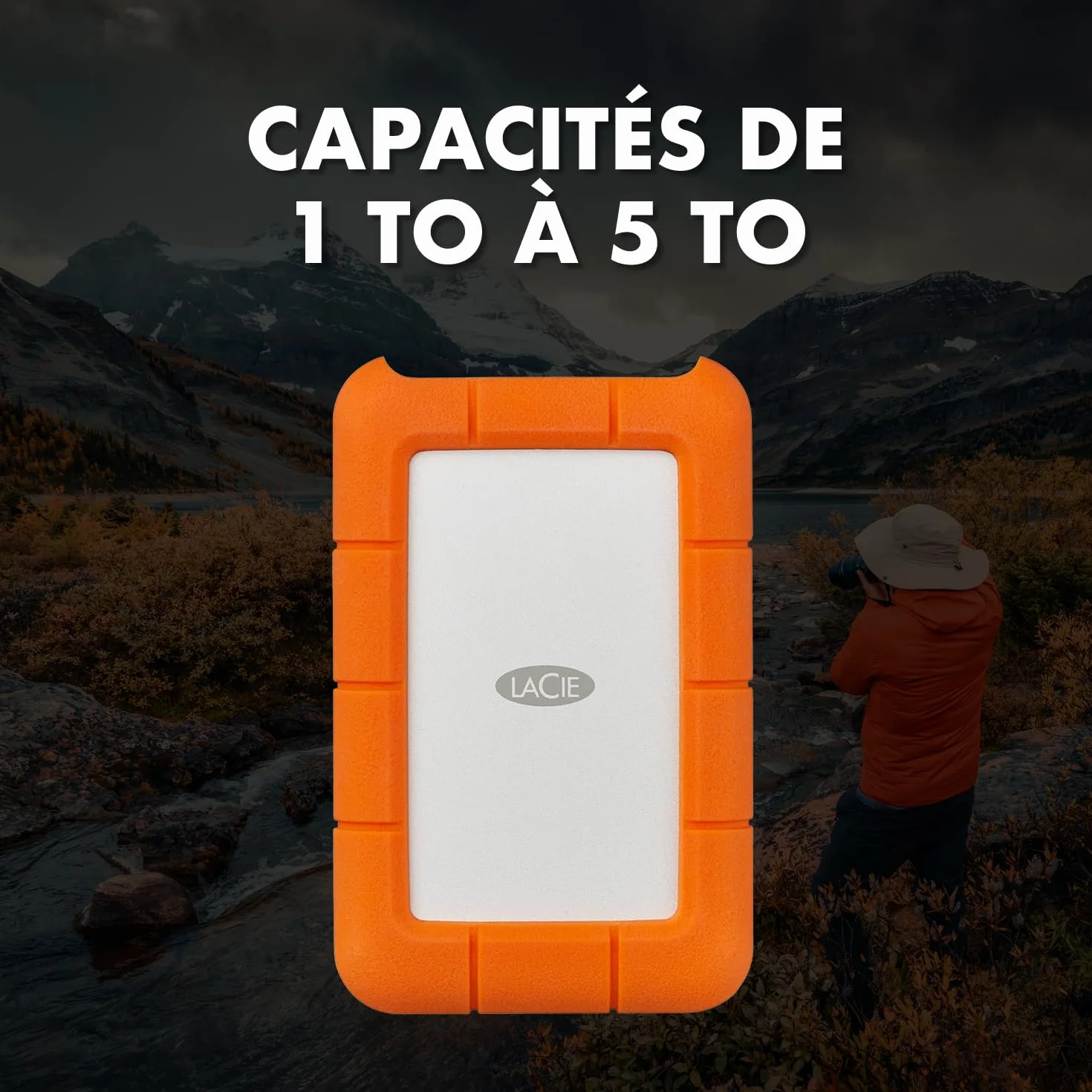 LaCie Rugged USB-C 5 To Disque Dur Externe Portable HDD Résistant aux chutes chocs poussière pluie