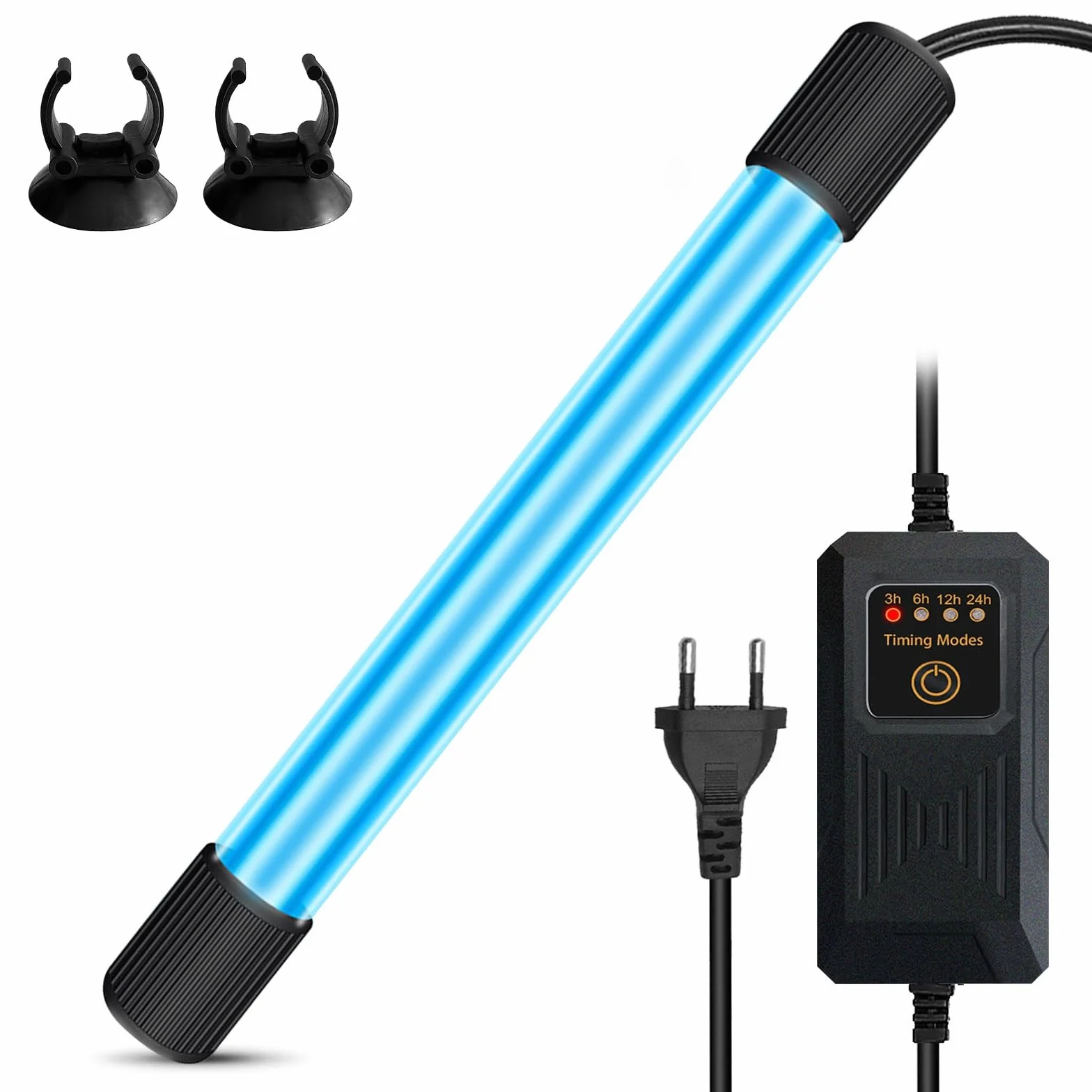 BORDEAG UV Aquarium Stérilisateur Lampe 13 W Submersible avec Minuterie Anti-Bactéries