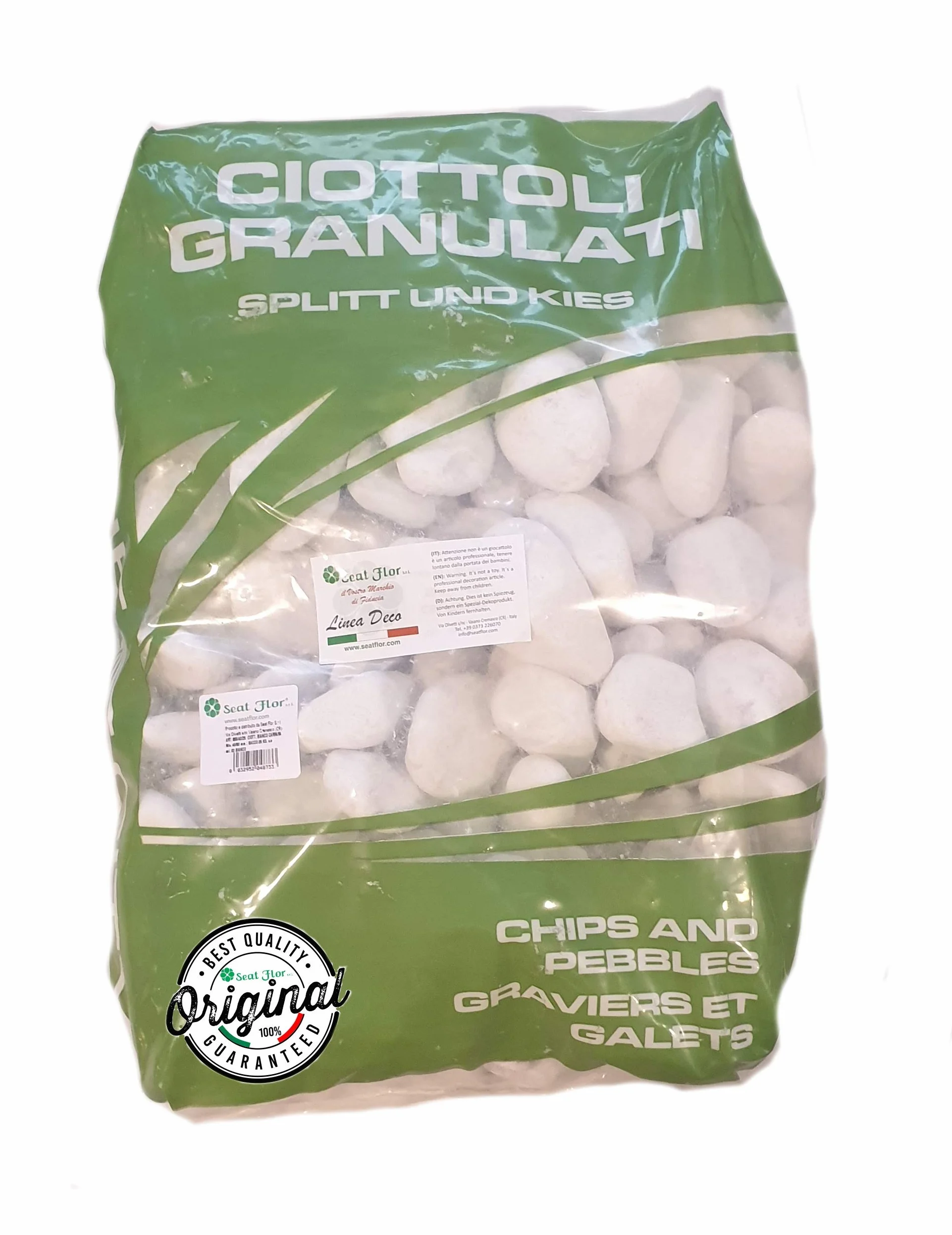 Seat Flor srl® Lot 25 kg Pierre Blanche Jardin Diamètre 40-60 cm