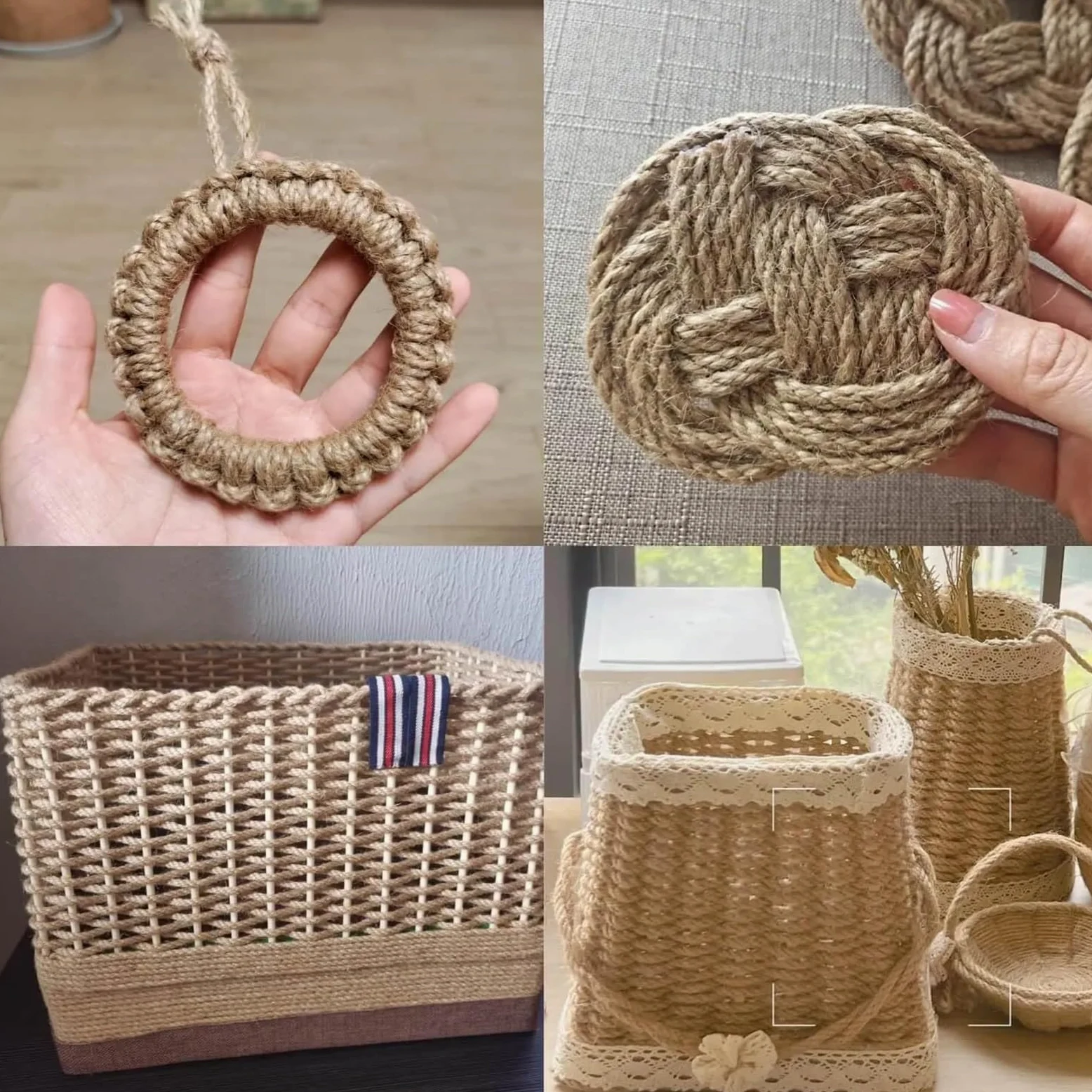 Ficelle De Jardin Corde de Jute 6mm, Ficelle torsadée Robuste et épaisse à 4 Plis for Le Jardinage, Bricolage, groupage, l'arbre Chat, la décoration Maison(100meters)