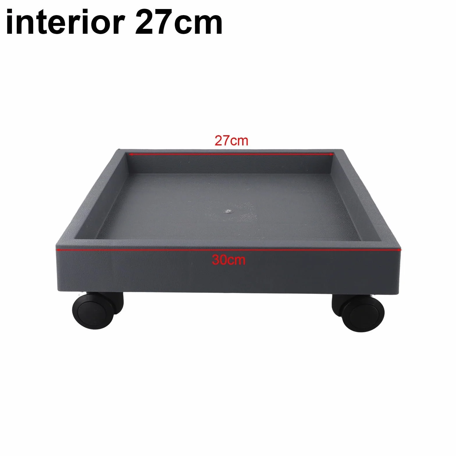 Plateau robuste pour pot de fleurs carré à roulettes 27 cm intérieur/extérieur
