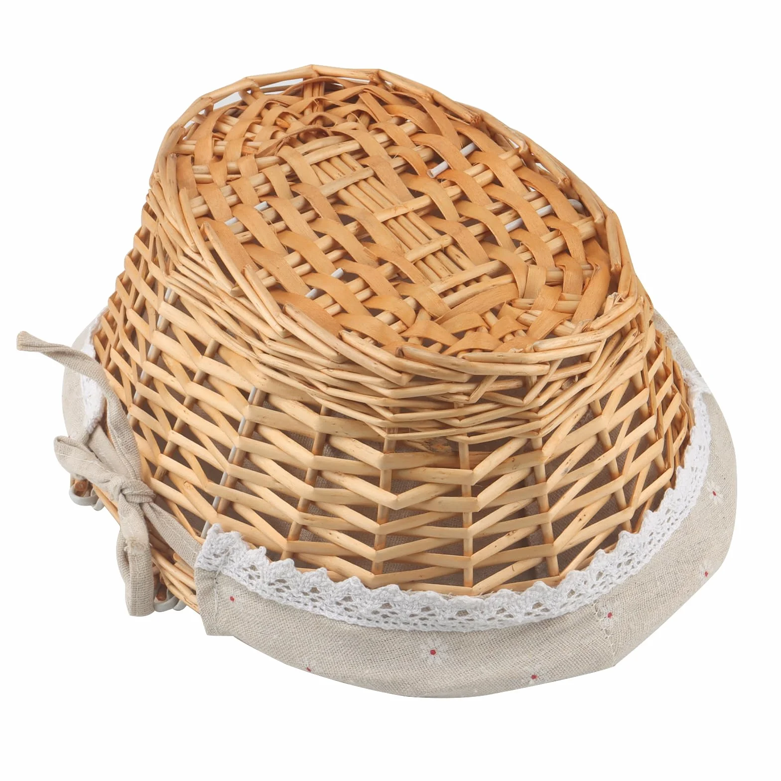 MUKCHAP Lot de 2 paniers de Pique-Nique ovales en Osier tissé avec poignée Pliable 32 x 23 x 12 cm