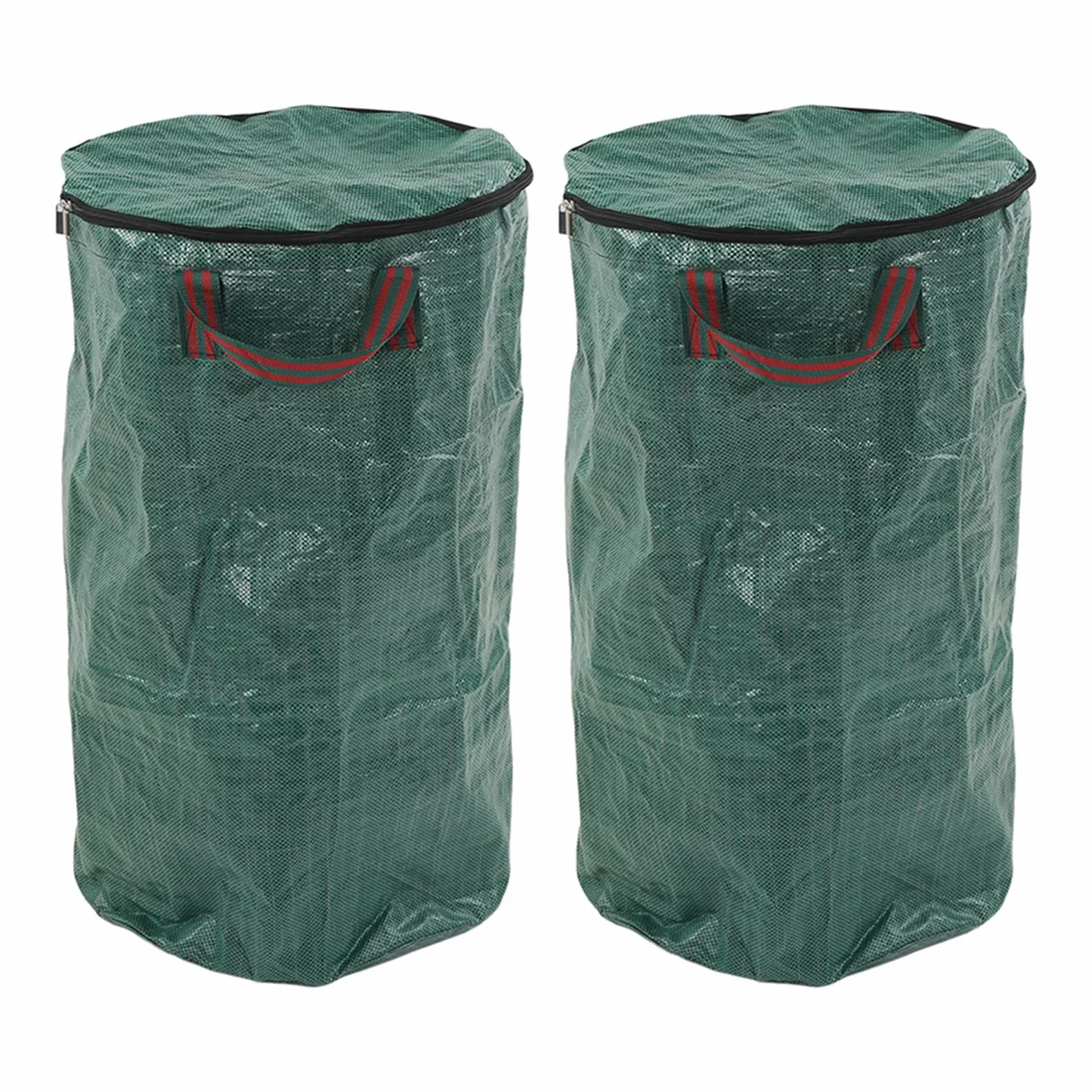 Sacs de déchets de jardin verts réutilisables, 2 pièces, Anti-Corrosion, résistant à la chaleur, sac de collecte de feuilles avec poignée (120L/32Gal 45x76cm /17,7x29,9 pouces)