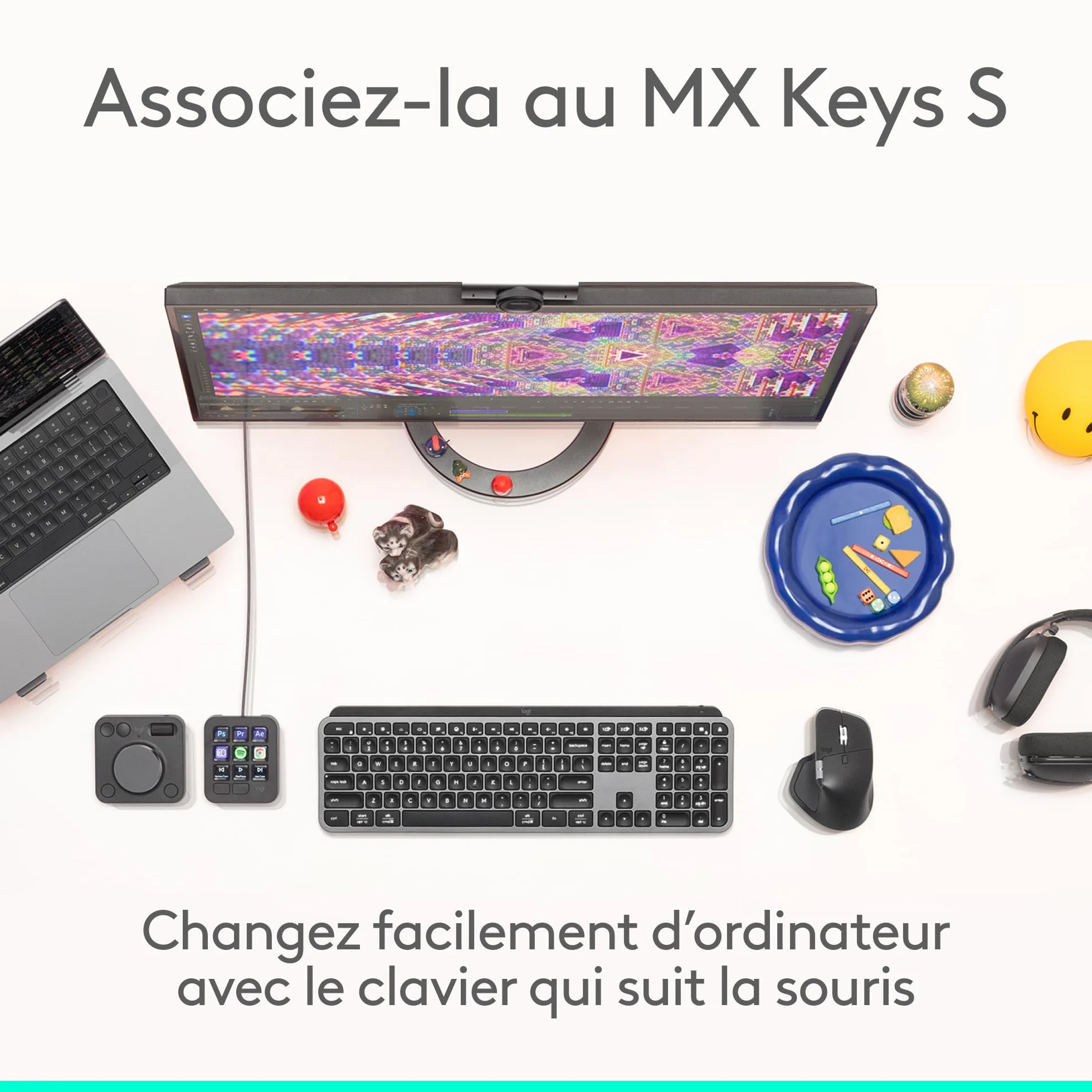 Logitech MX Master 4 Souris sans Fil Ergonomique avec Retour haptique Charge USB-C Bluetooth Graphite