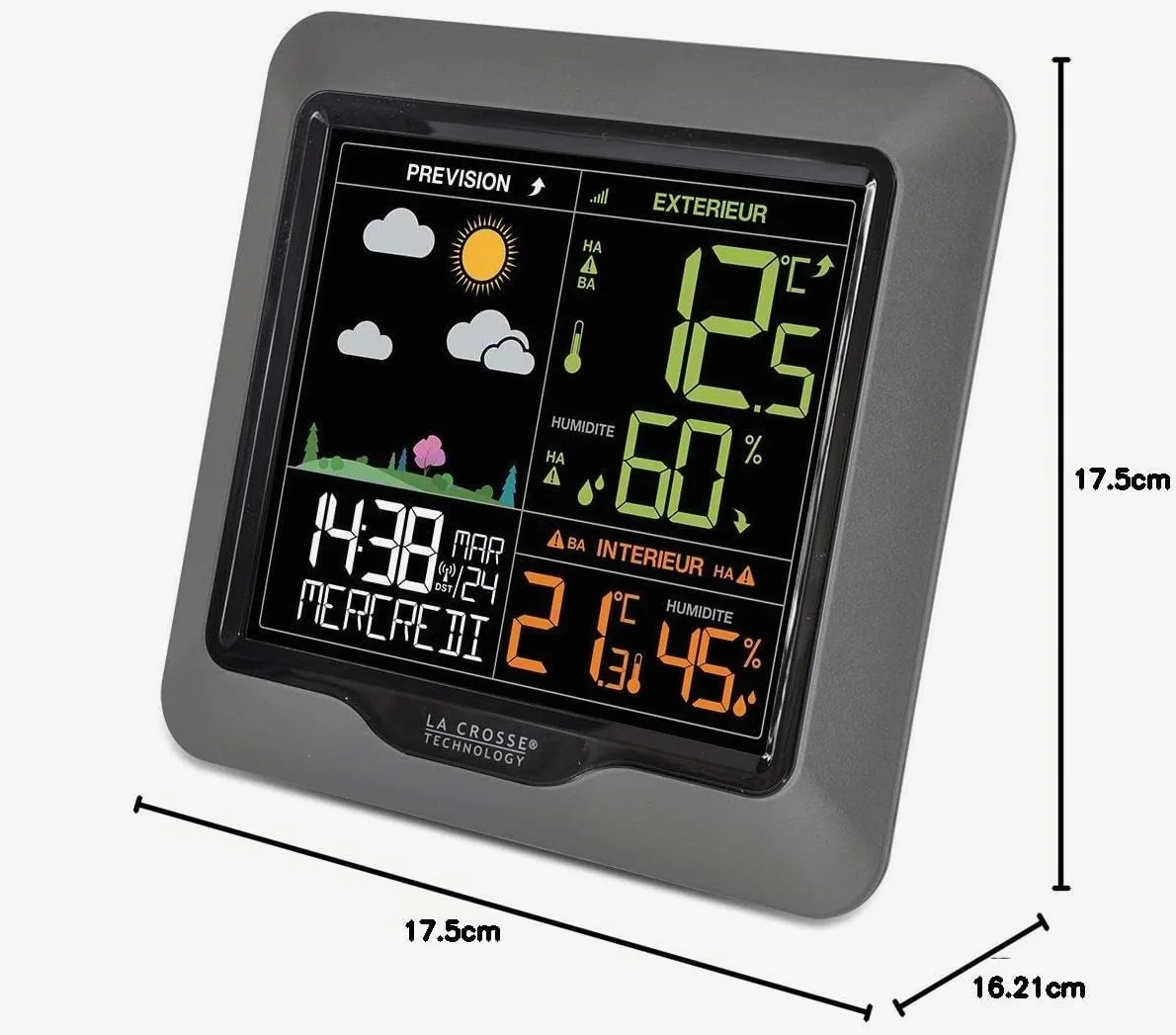 La Crosse Technology - WS6822 Station Météo avec écran LCD coloré - Silver