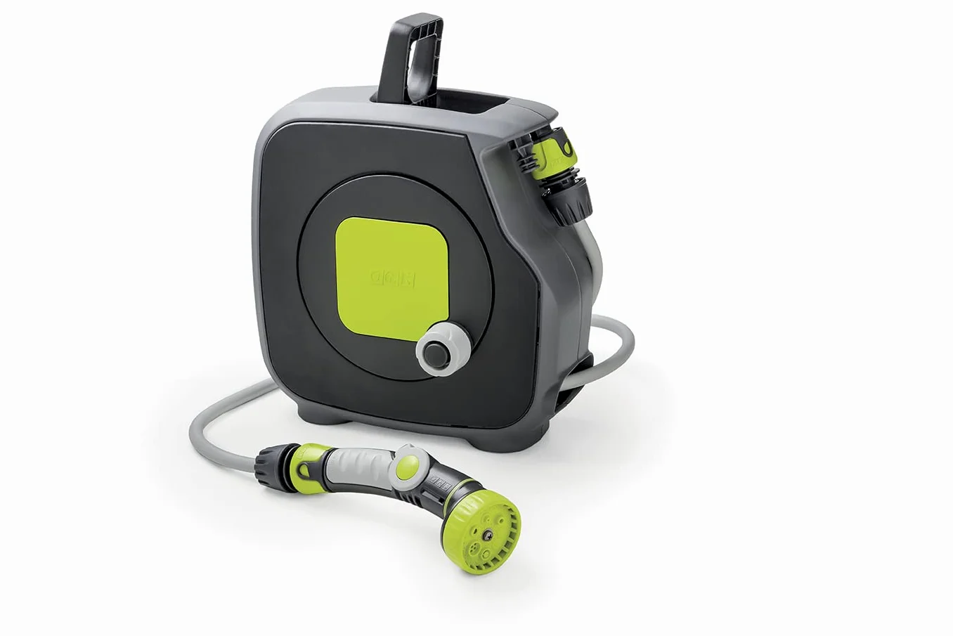 G.F. SRL, Aquabag Style, Mini dévidoir Compact pour Tuyau d'arrosage, avec 11,5 M de Tuyau, en kit prêt à l'emploi, pour l'arrosage des Plantes, des balcons et des Jardins, Couleur Vert Lime