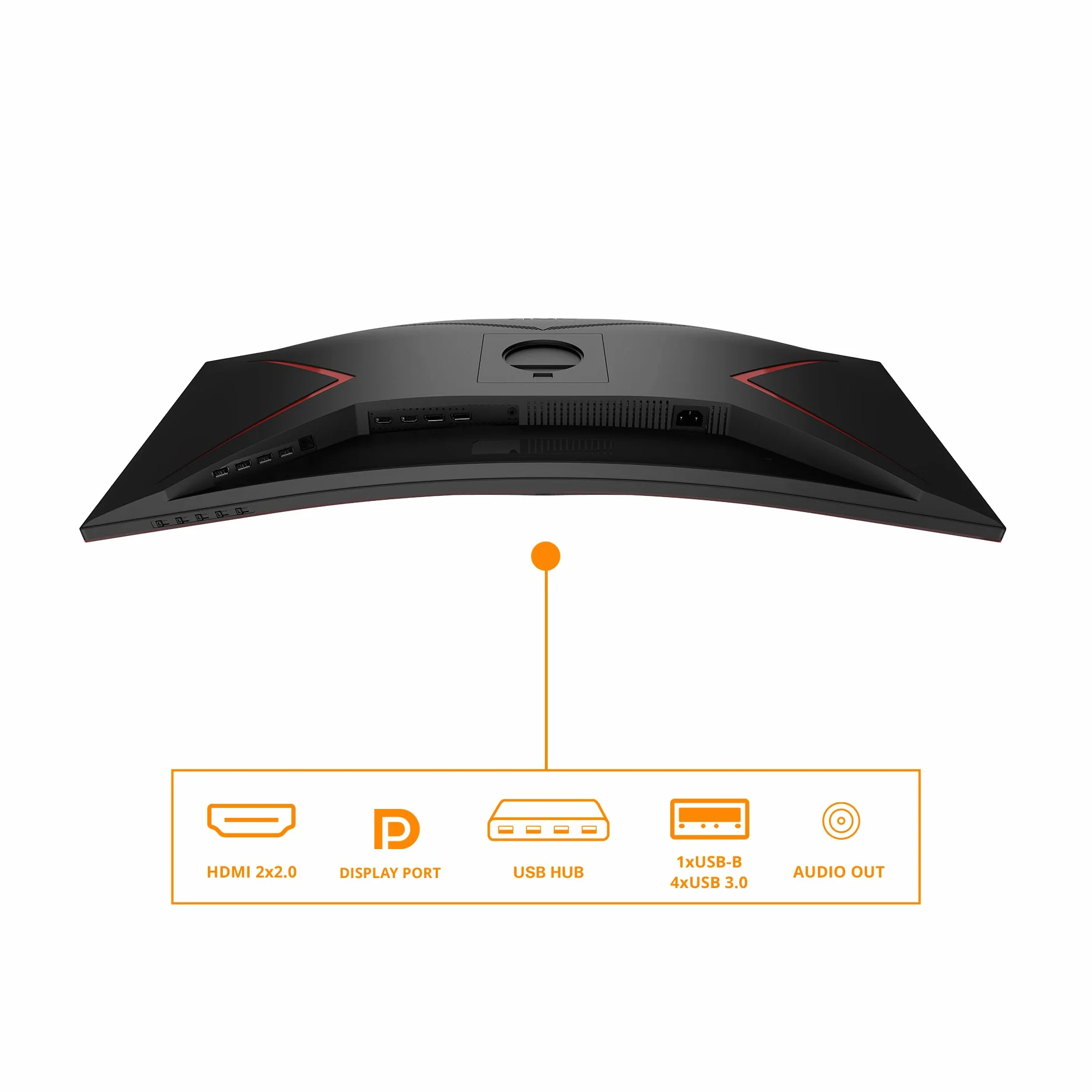 AOC Gaming CU34G2XP 34" WQHD Curved Monitor 180 Hz FreeSync HDR400 3440x1440 1ms GtG HDMI DisplayPort USB Hub noir-rouge