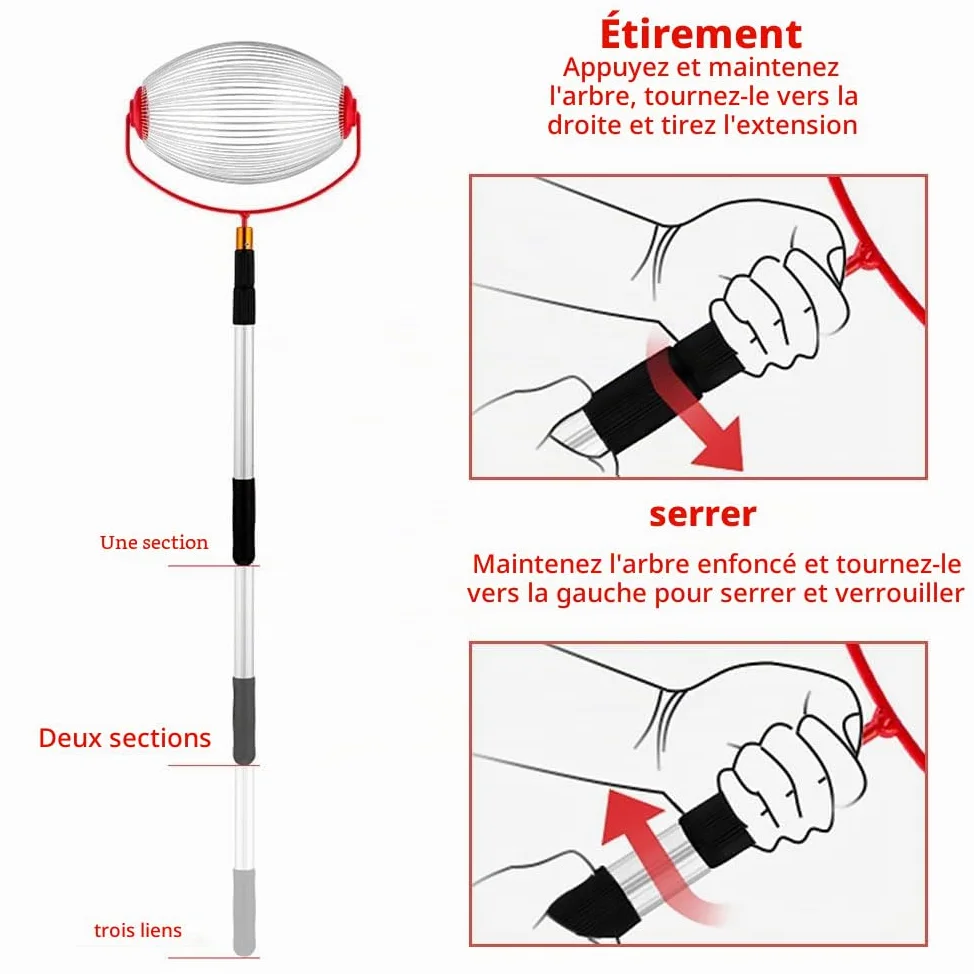 Ramasse Noix avec Manche, Ramasse Noisette, Ramasse-Noix avec Poignée Longue Télescopique, Ramasse Noix Pour Les Noix, Pruneaux, Golf