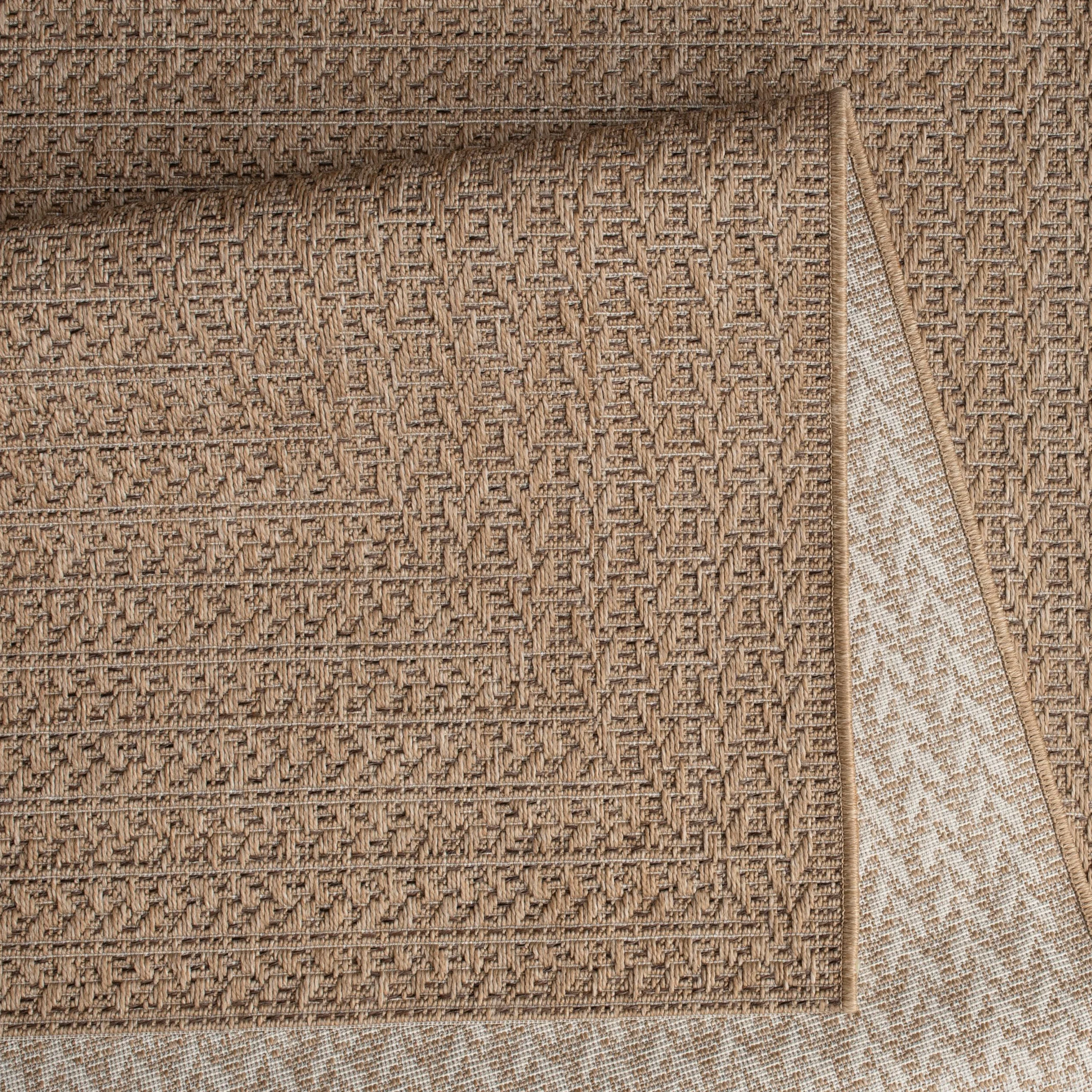 Paco Home Tapis Look Jute Indoor-Outdoor - Naturel & Noir, Robuste & Élégant, Idéal pour Terrasse & Salon, Dimension:120x170 cm, Couleur:Gris