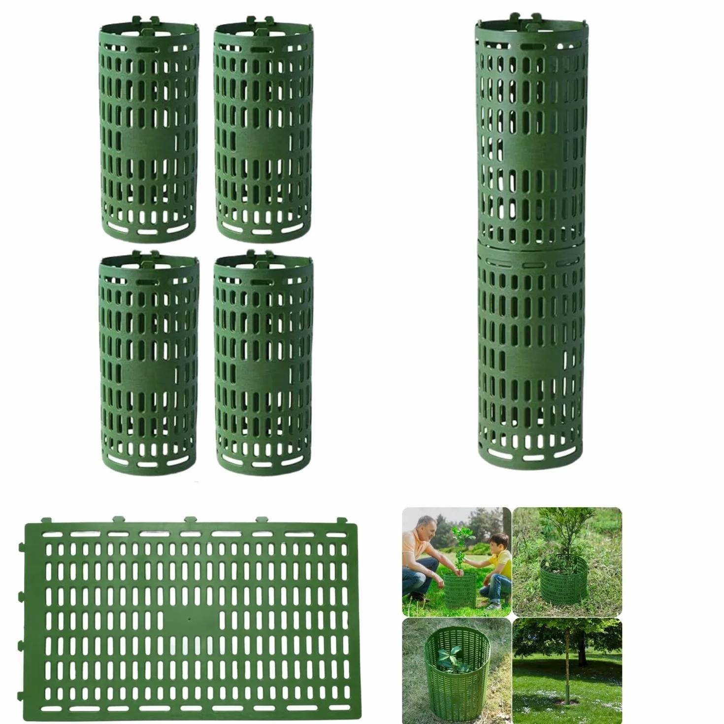 Protection pour tronc d'arbre, lot de 6 avec attaches torsadées, taille ajustable, prévention des dommages à l'écorce
