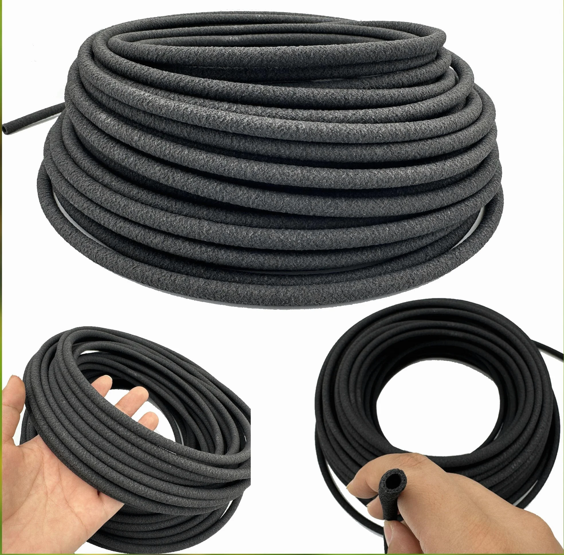 1/4 pouce Tuyau économiseur d'eau multi-trous, tuyau d'irrigation goutte à goutte flexible microporeux, tuyau en caoutchouc pour l'arrosage des jardins, des pelouses et des patios (50M)