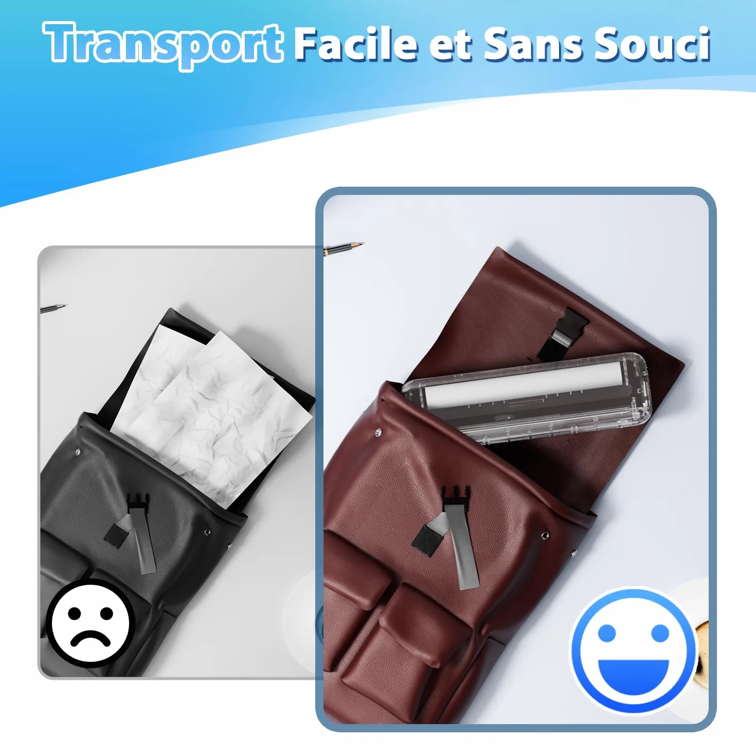 ASprink Imprimante Thermique A4 300DPI Portable sans Encre Compatible Android iOS Blanc