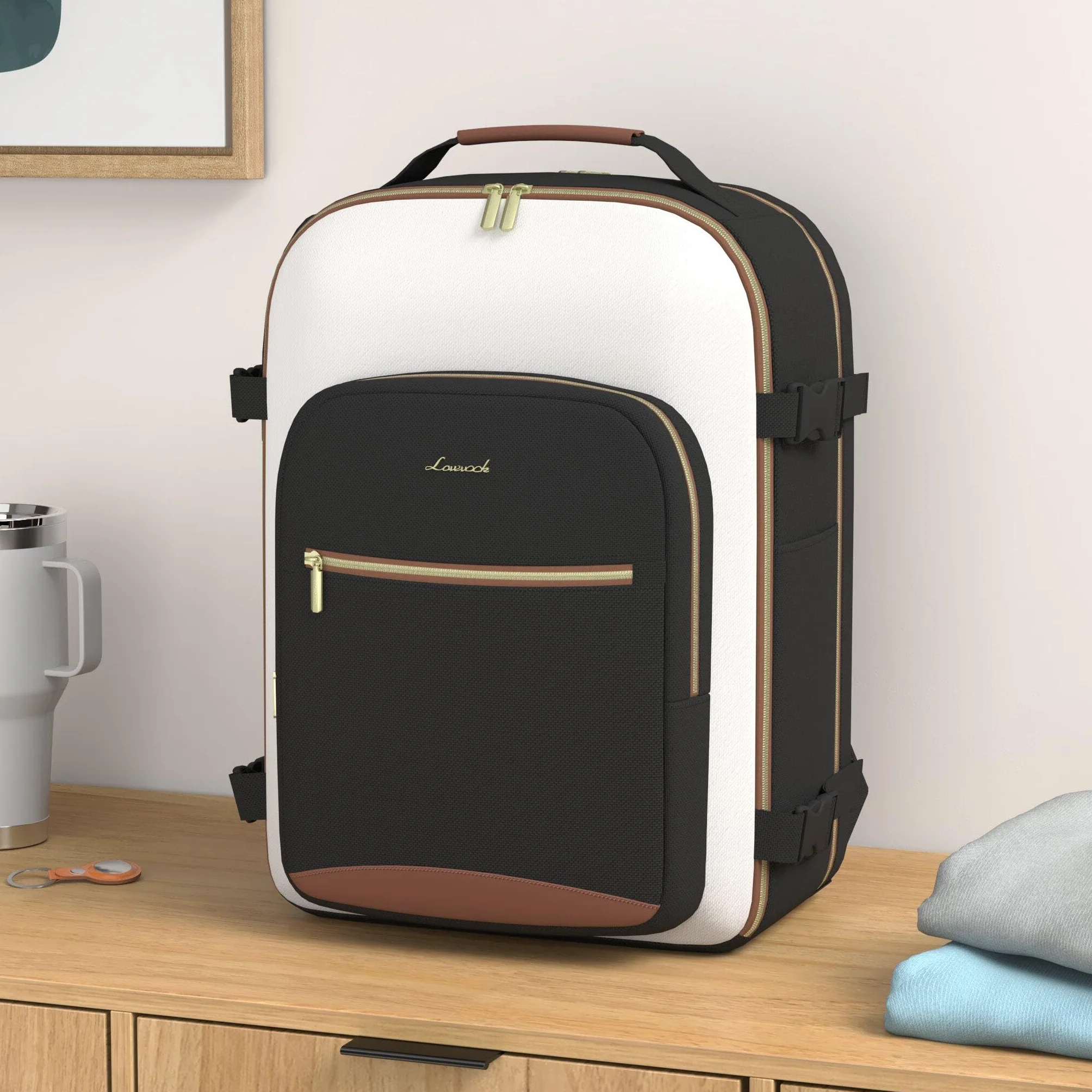 LOVEVOOK Sac à Dos Voyage Cabine Avion 45x36x20 Femme Homme Étanche Ordinateur Portable