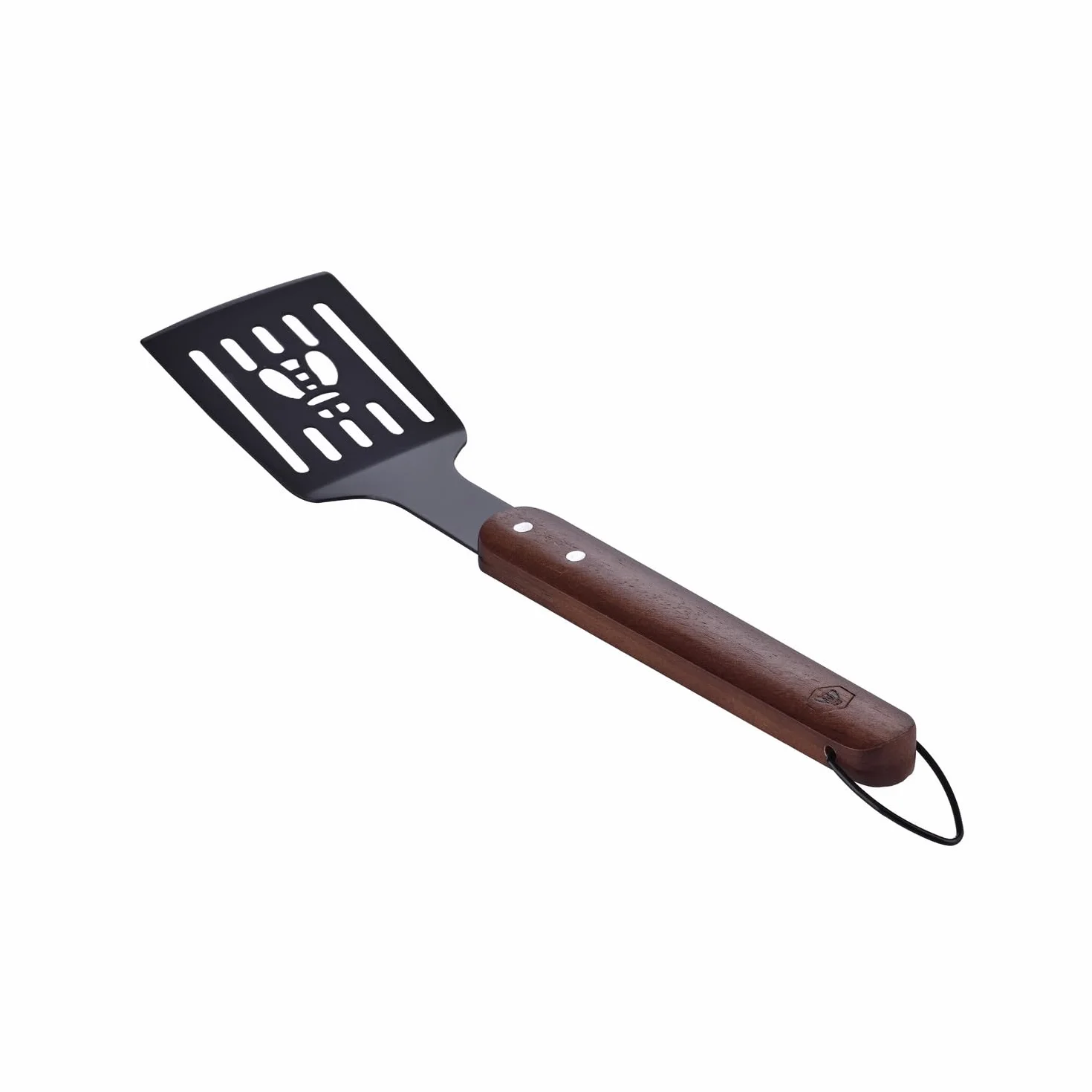 LAGUIOLE Black Edition Set 5 Ustensiles Barbecue, Manche Bois Caoutchouc, Acier Inoxydable, Silicone, Kit Voyage Camping Jardin