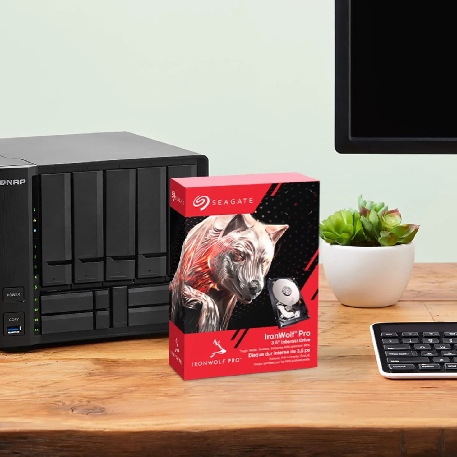 Seagate IronWolf Pro 8To Disque dur interne NAS HDD CMR 3.5 Pouces SATA 6Gb/s 7200 tr/min 256 Mo Cache ST8000NTZ01