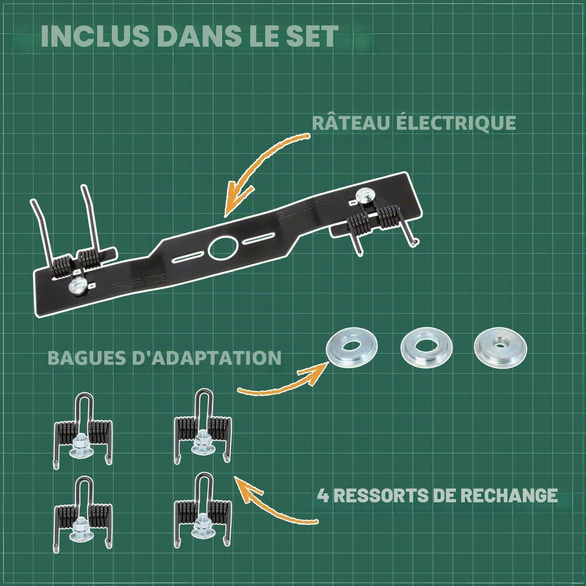 Lame scarificateur 40cm + deux paires de ressorts supplémentaires Scarificateur