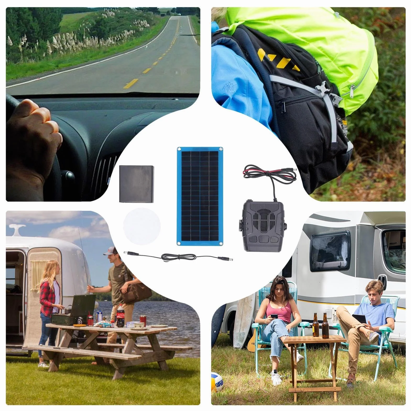 Chauffage à panneau solaire 30 W portable pour voiture, serre, abri de jardin