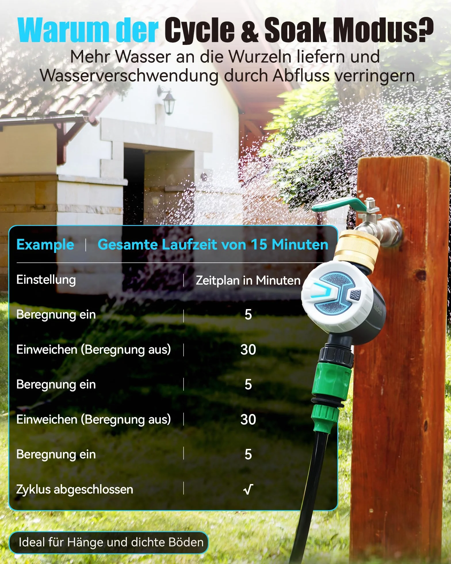 RAINPOINT Programmateur Arrosage Bluetooth Entrée Laiton Minuteur Automatique Jardin Pelouse