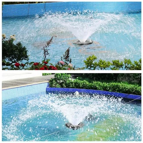 Fontaine flottante avec aérateur de bassin avec cordon d'alimentation et couvercle de filtre pour bassins et piscines