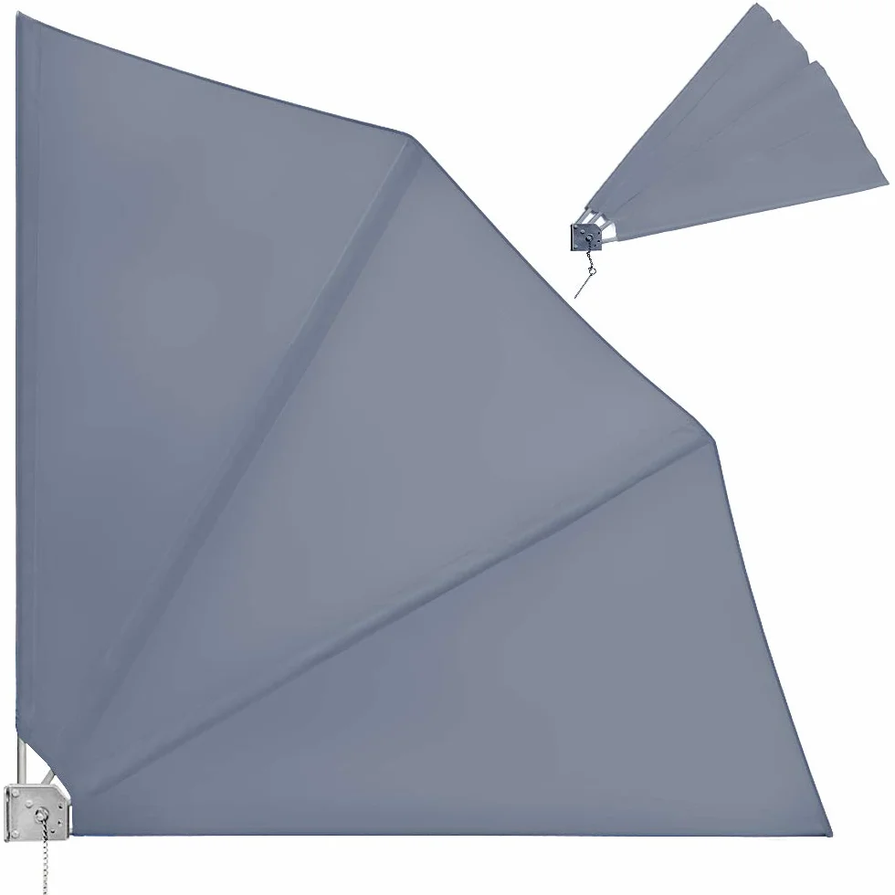 Deuba Brise Vue Occultant 140x140cm Anthracite Paravent Balcon Toile Hydrofuge