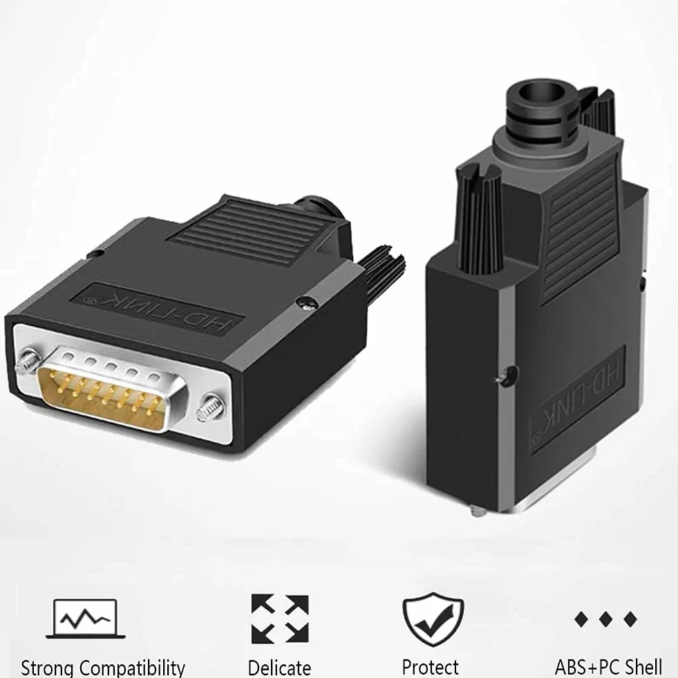 PENGLIN Connecteur Mâle DB15 2 rangées 15 Broches RS232 D-SUB Adaptateur série