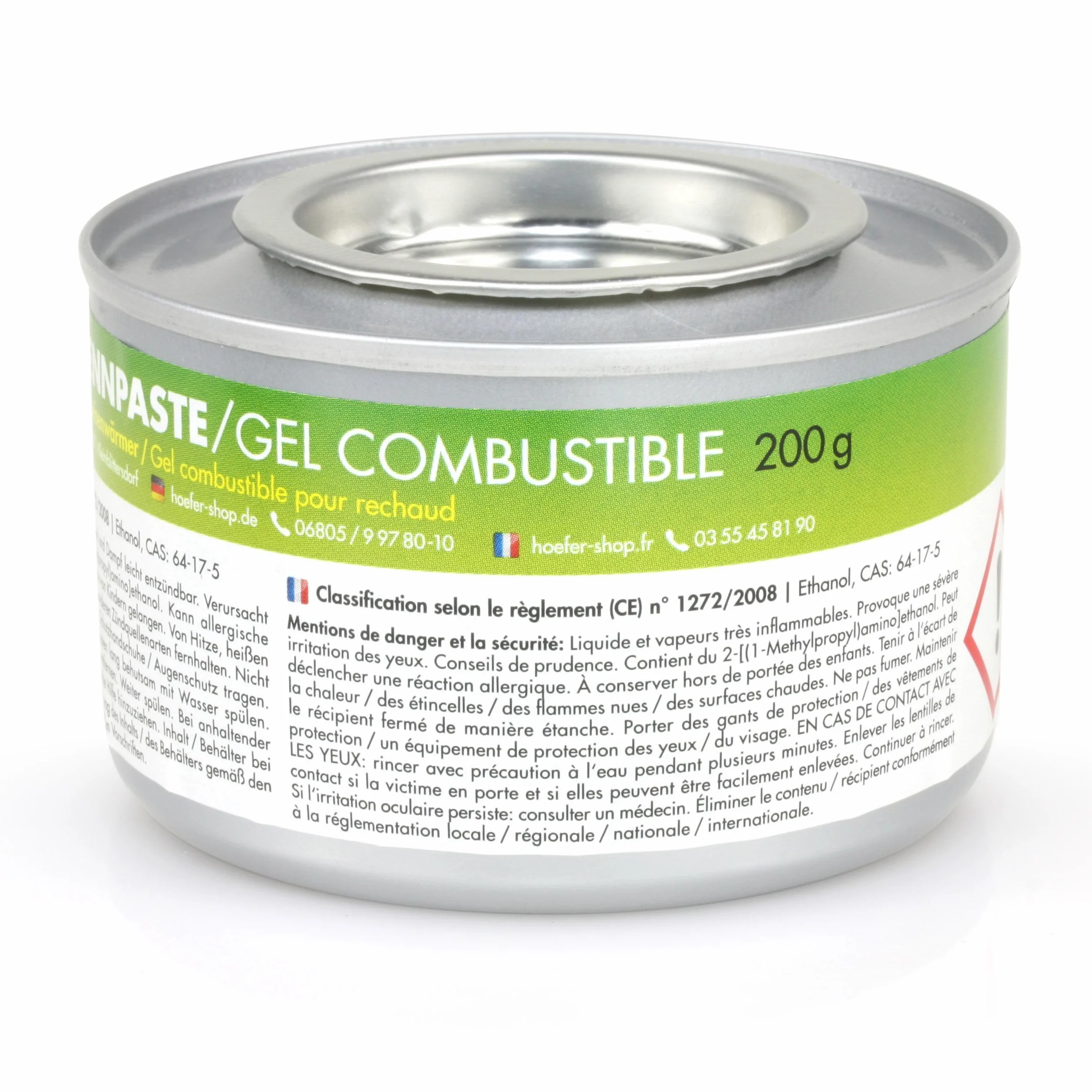 Höfer Chemie Pâtes Combustibles 200 g Lot de 12 – Bioéthanol Réutilisable Durée 2,5 Heures