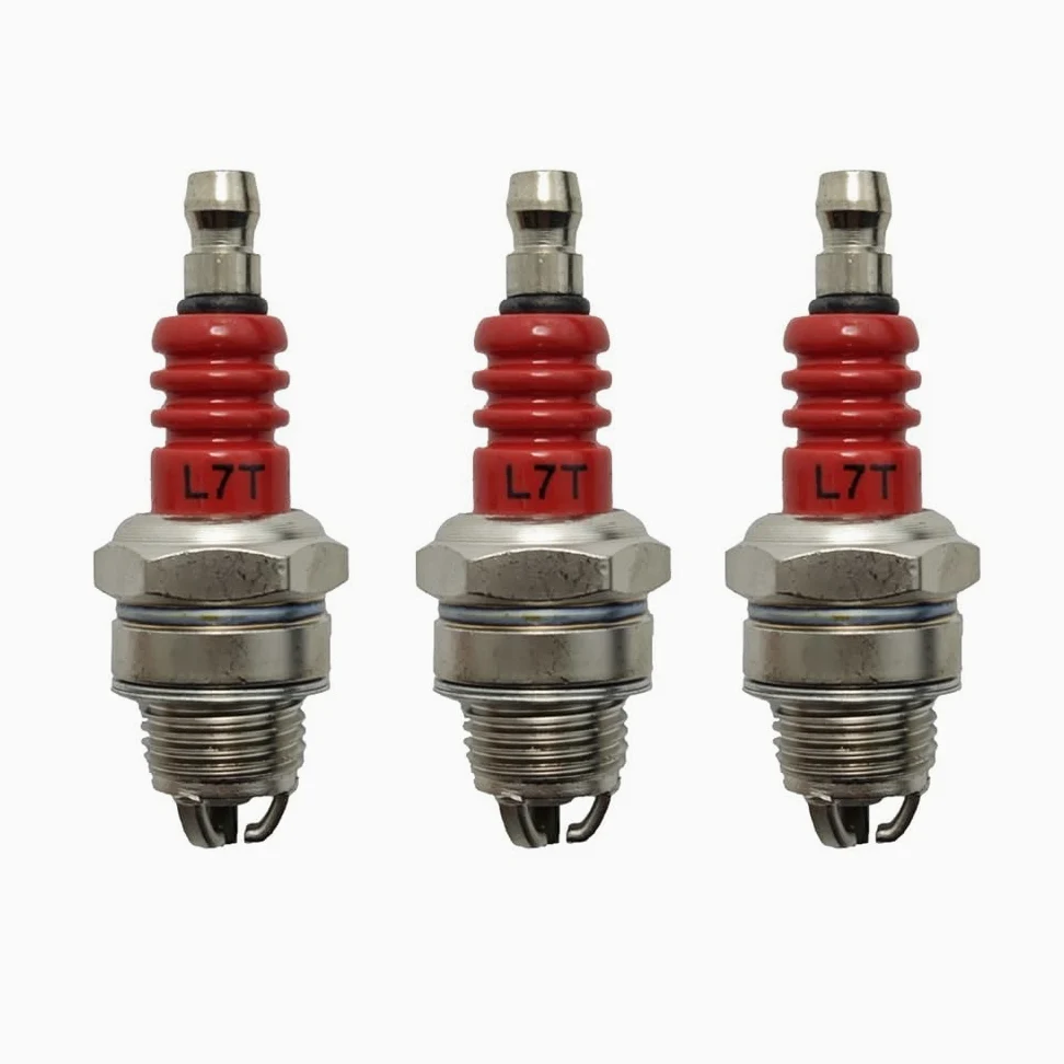 Lot de 1, 3 ou 5 Bougies d'allumage à 3 pôles L7T for tronçonneuses et débroussailleuses, Accessoires for Machines de Jardin et tondeuses à Gazon(3PCS)
