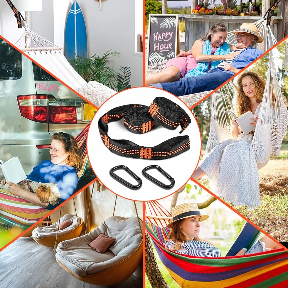 Vicloon Cordes de Suspension Polyester 2m 453,6 kg Hamac de Camping