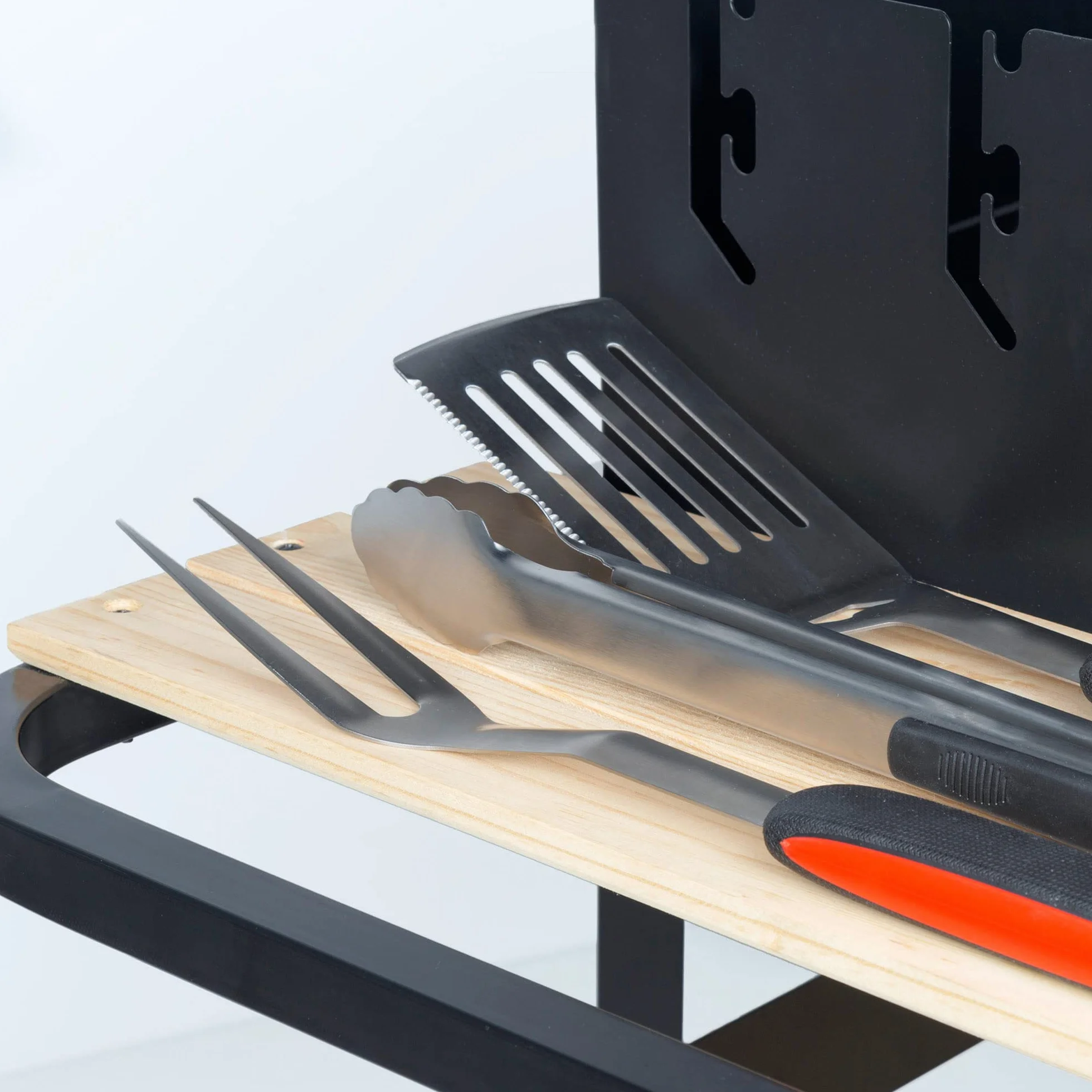 AKTIVE 63009 Ensemble d'Accessoires pour Barbecue 3 Pièces, Pinces, Spatule et Fourchette