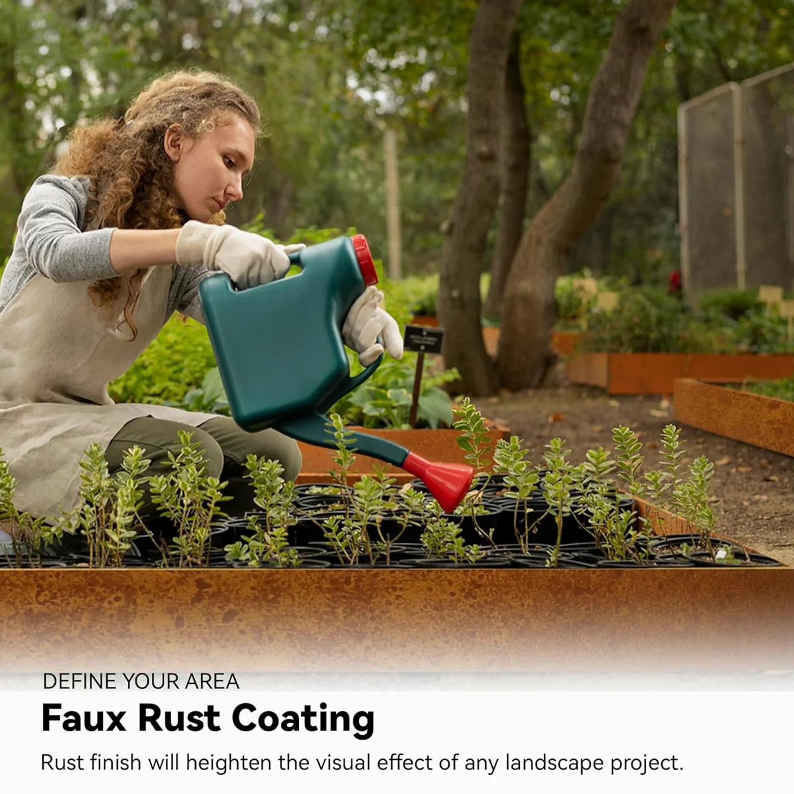 Bordure de pelouse en métal robuste pour jardin et pelouse | Bordure de pelouse en acier Corten aspect rouille - Bordure de parterre pour pelouse DIY