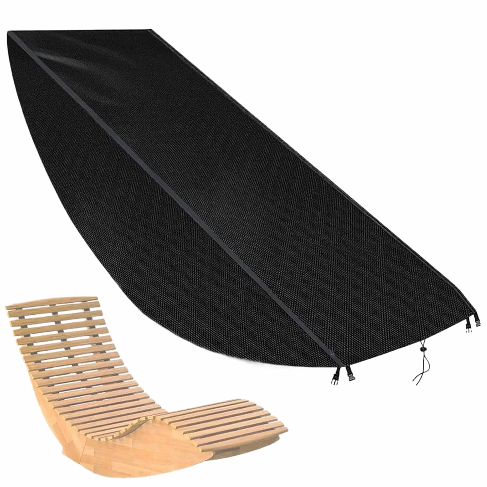 Housse de chaise longue d'extérieur imperméable en bois protection solaire pour terrasse jardin
