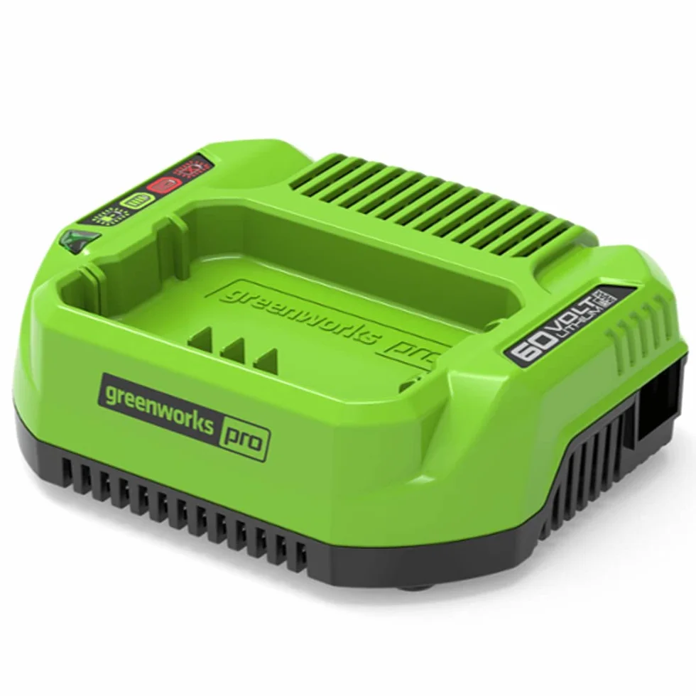 Greenworks Chargeur de batterie G60UC (Li-Ion 60V sortie 120W/2A adapté à toutes les batteries de la série 60V)
