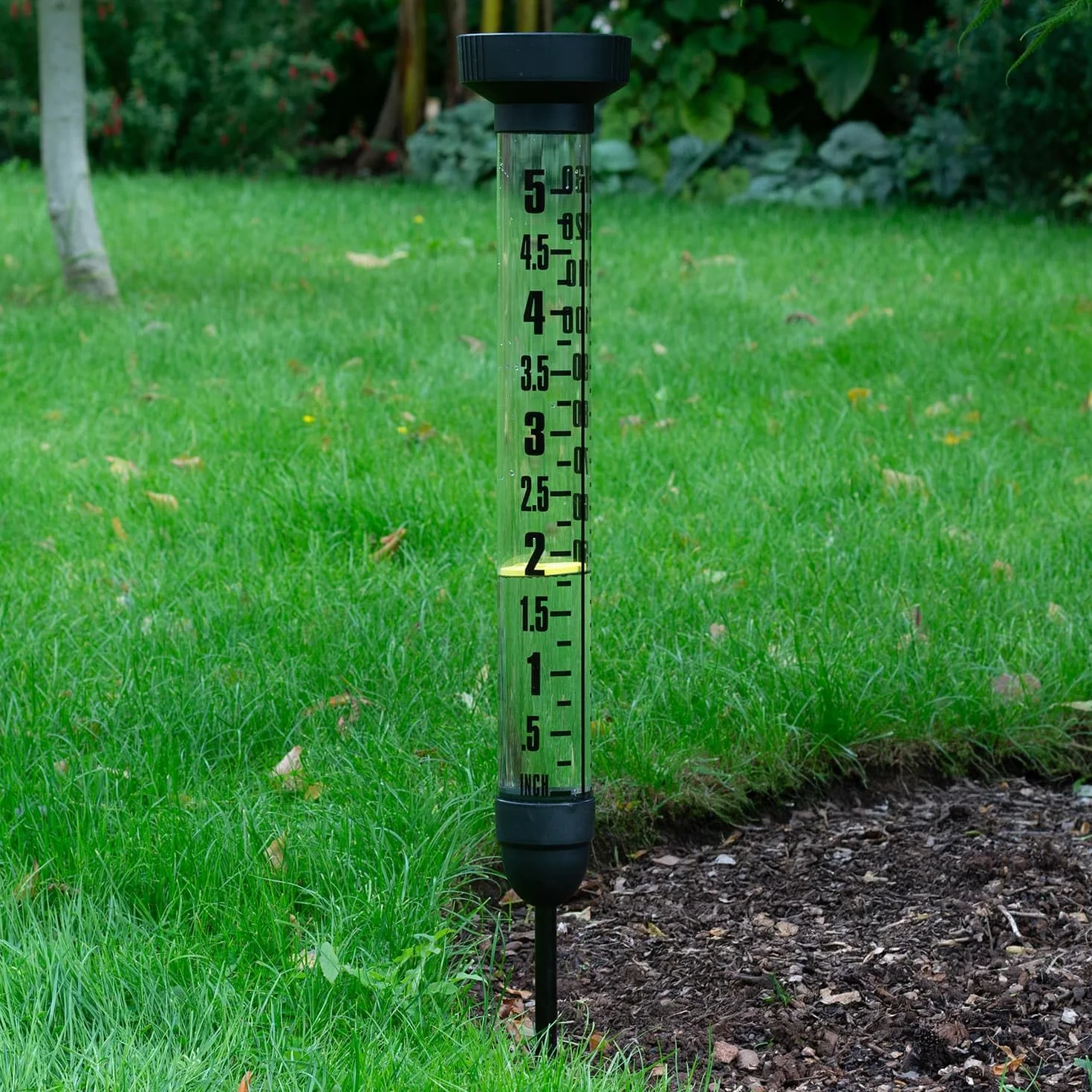 CKB LTD Pluviomètre avec Piquet pour Extérieur - Mesure Extra Large de la Pluie avec Double Échelle et Piquet au Sol pour Pelouses, Jardins, Fermes et Terrains de Golf 100 cm de Haut